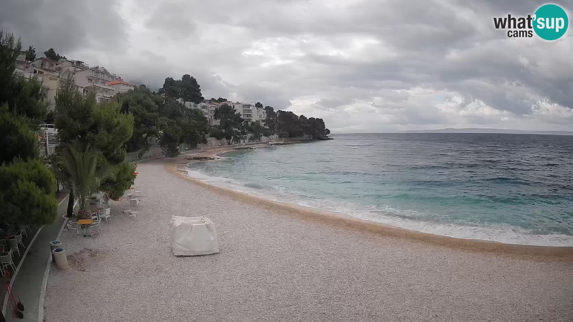 Webcam Lučica Strand Beach Brela – Liveblick von der Adriaküste