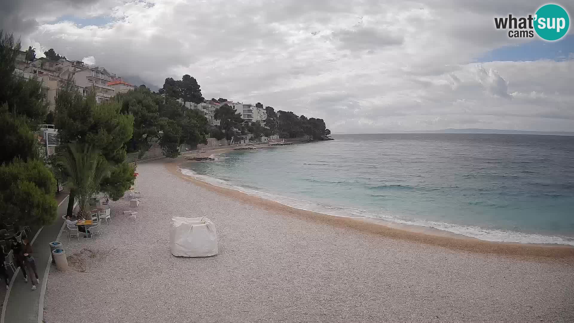 Spletna kamera Plaža Lučica Brela – Pogled v živo na Jadransko obalo