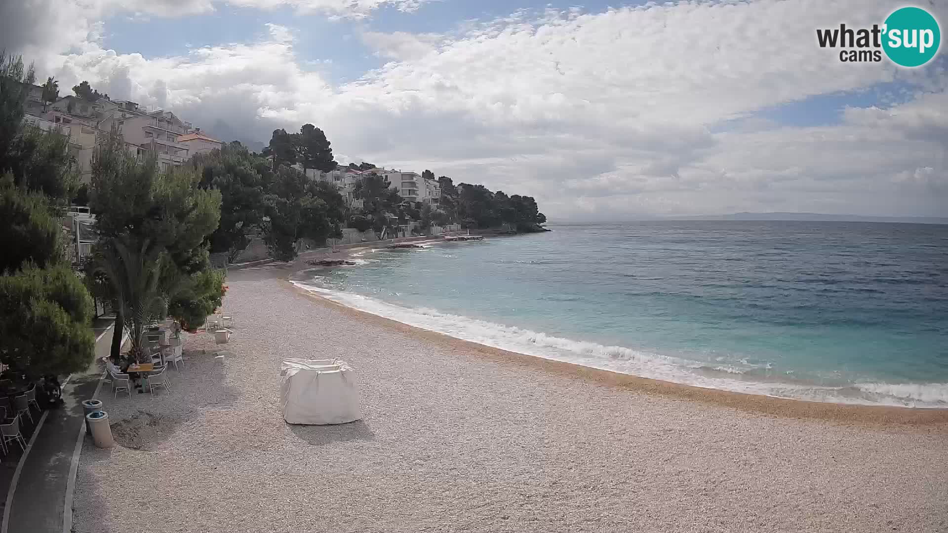 Webcam Lučica Strand Beach Brela – Liveblick von der Adriaküste