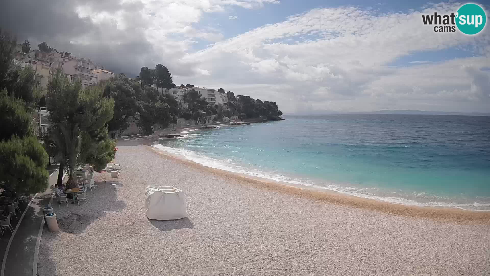 Webcam Plage Lučica Brela – Vue en direct sur la côte adriatique