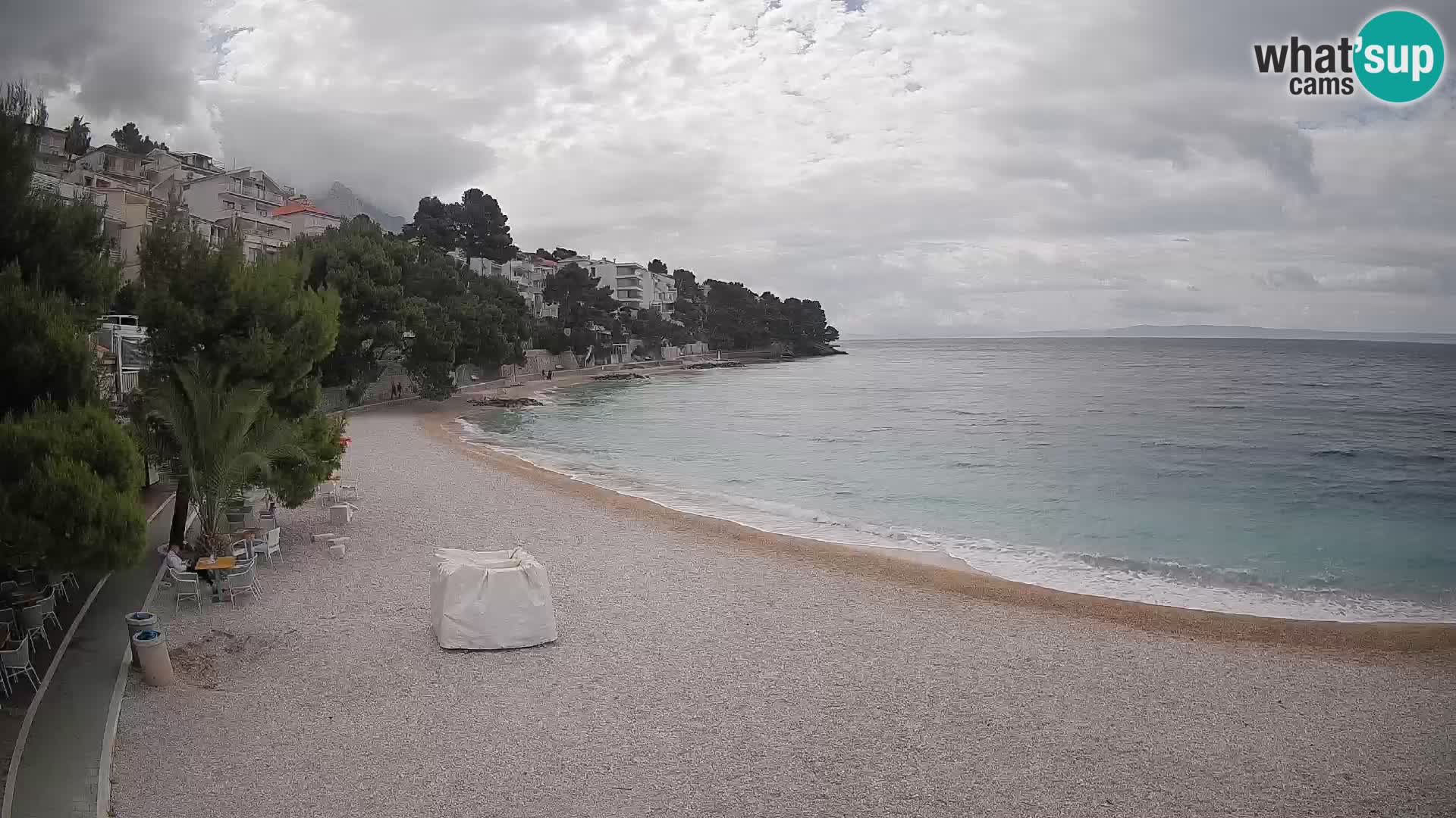 Spletna kamera Plaža Lučica Brela – Pogled v živo na Jadransko obalo