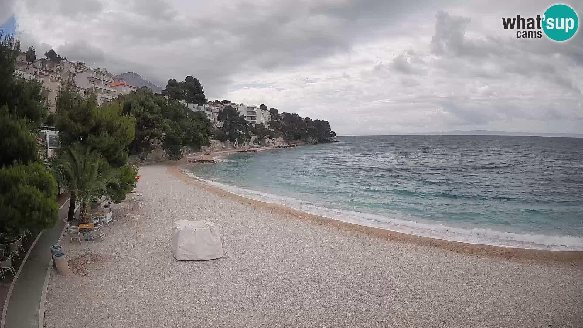 Webcam Plage Lučica Brela – Vue en direct sur la côte adriatique