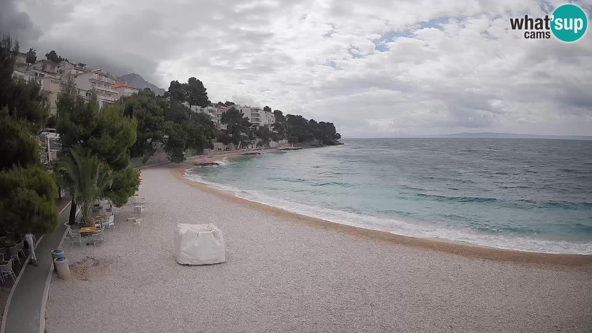 Webcam Lučica Strand Beach Brela – Liveblick von der Adriaküste