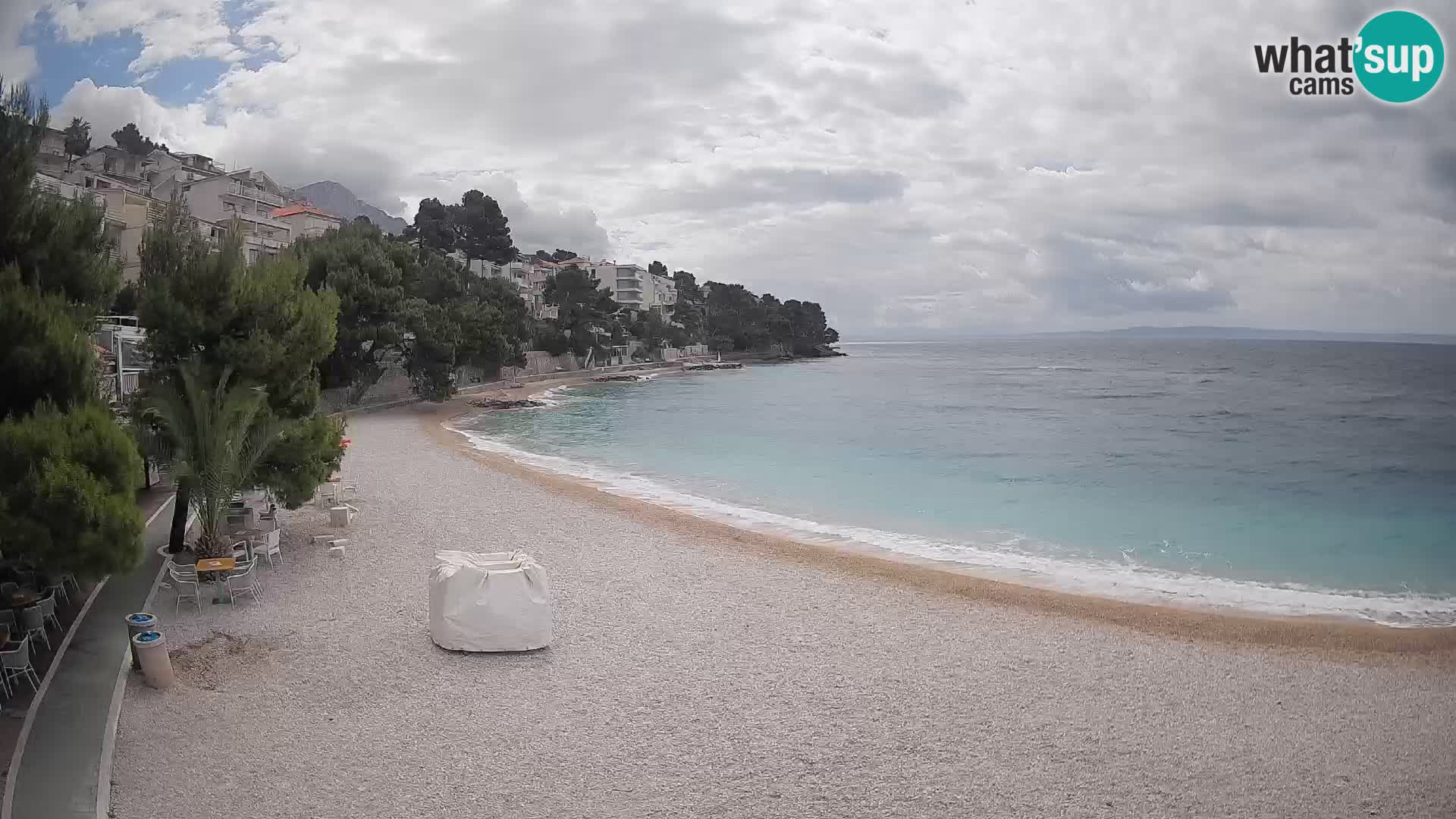 Webcam Lučica Strand Beach Brela – Liveblick von der Adriaküste
