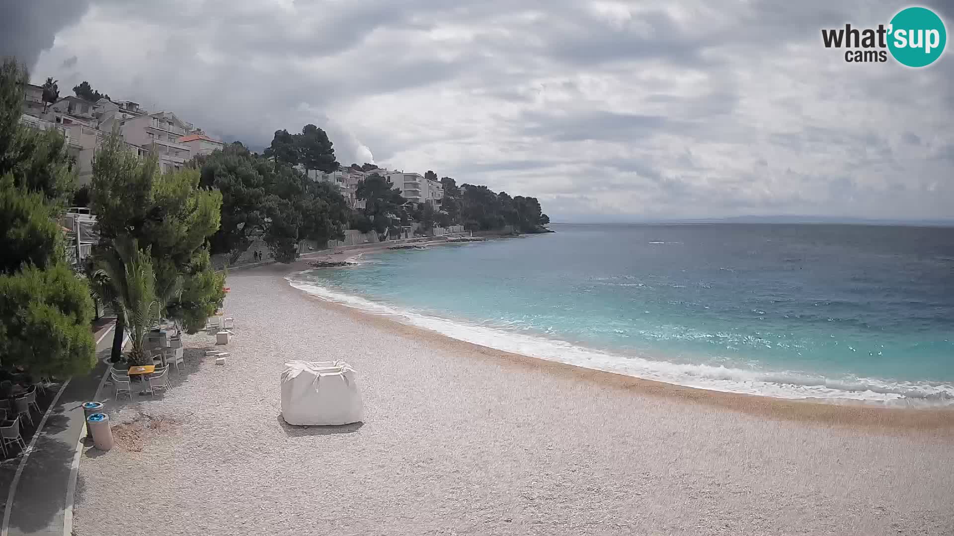 Webcam Plage Lučica Brela – Vue en direct sur la côte adriatique