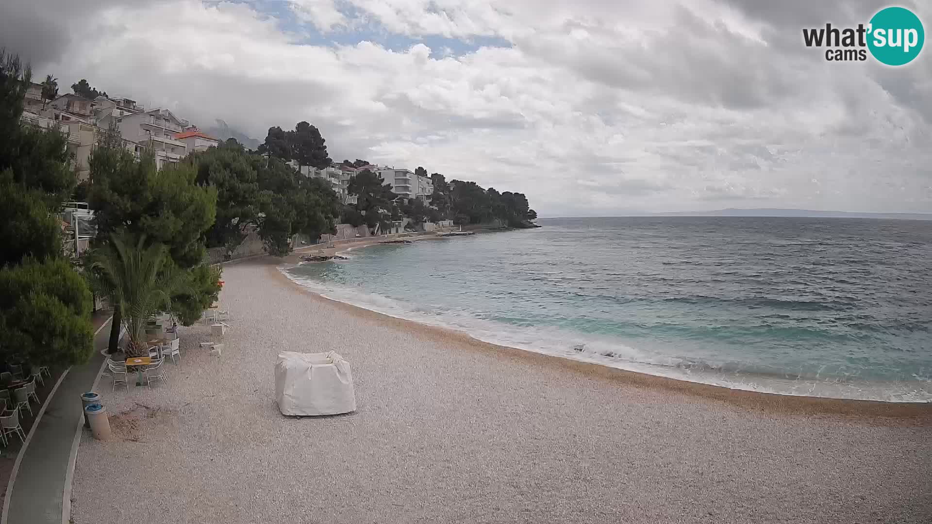 Spletna kamera Plaža Lučica Brela – Pogled v živo na Jadransko obalo