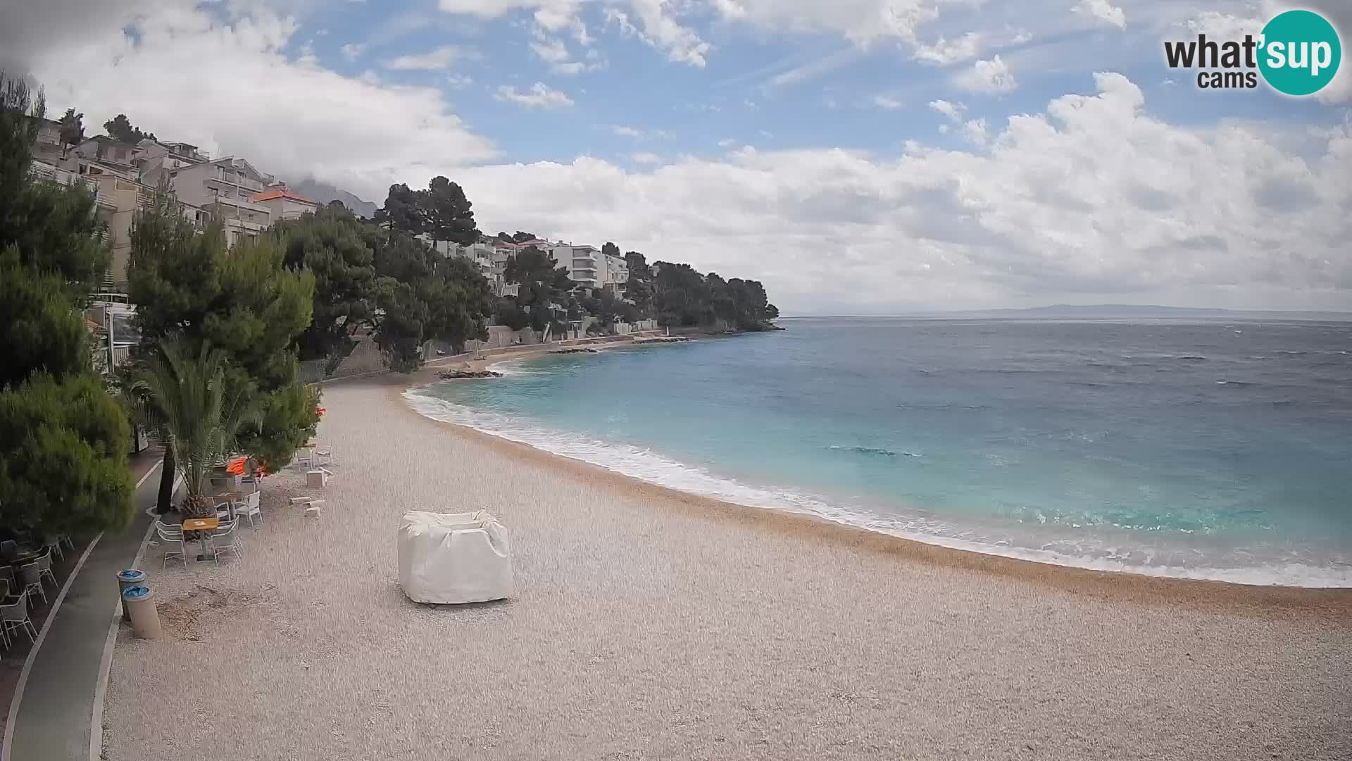 Webcam Lučica Strand Beach Brela – Liveblick von der Adriaküste