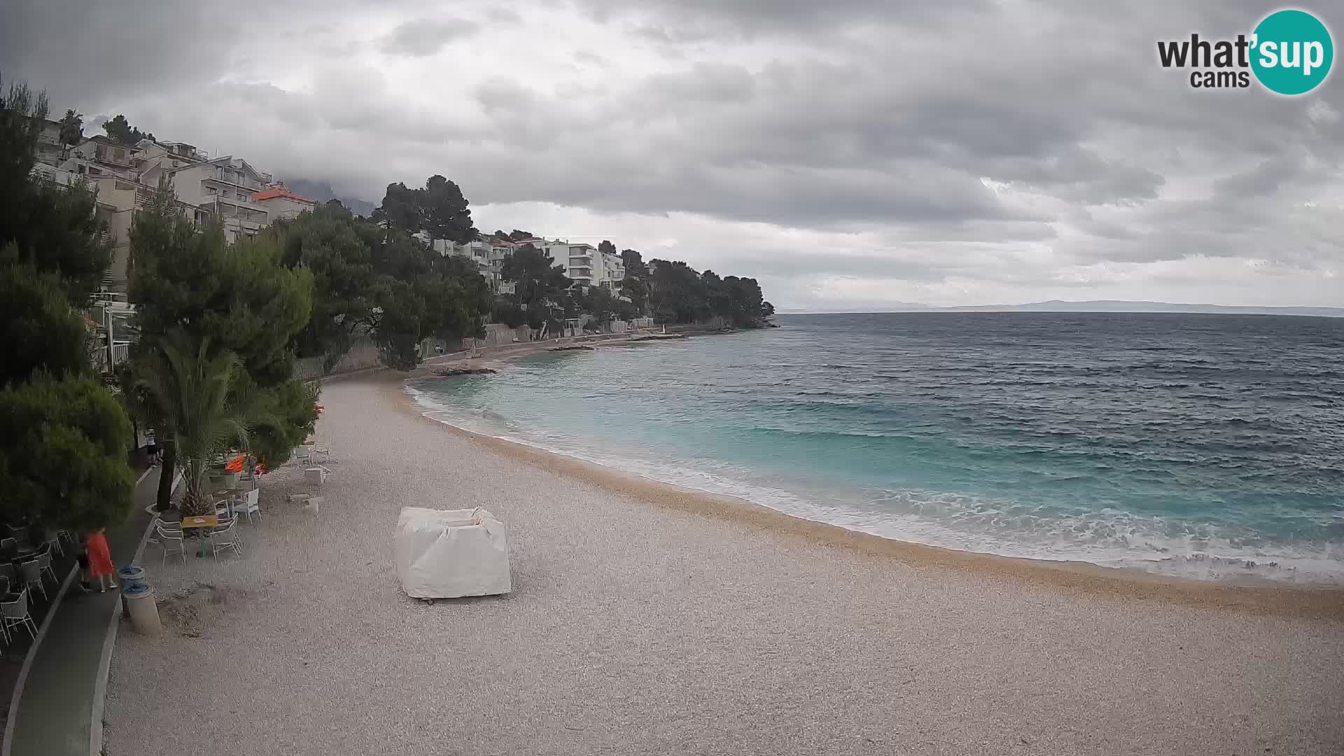 Webcam Playa Lučica Brela – Vista en directo de la costa adriática