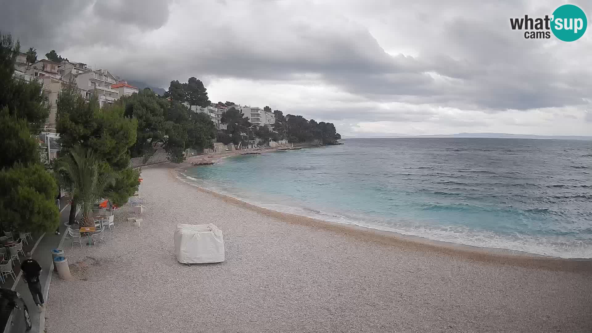 Spletna kamera Plaža Lučica Brela – Pogled v živo na Jadransko obalo