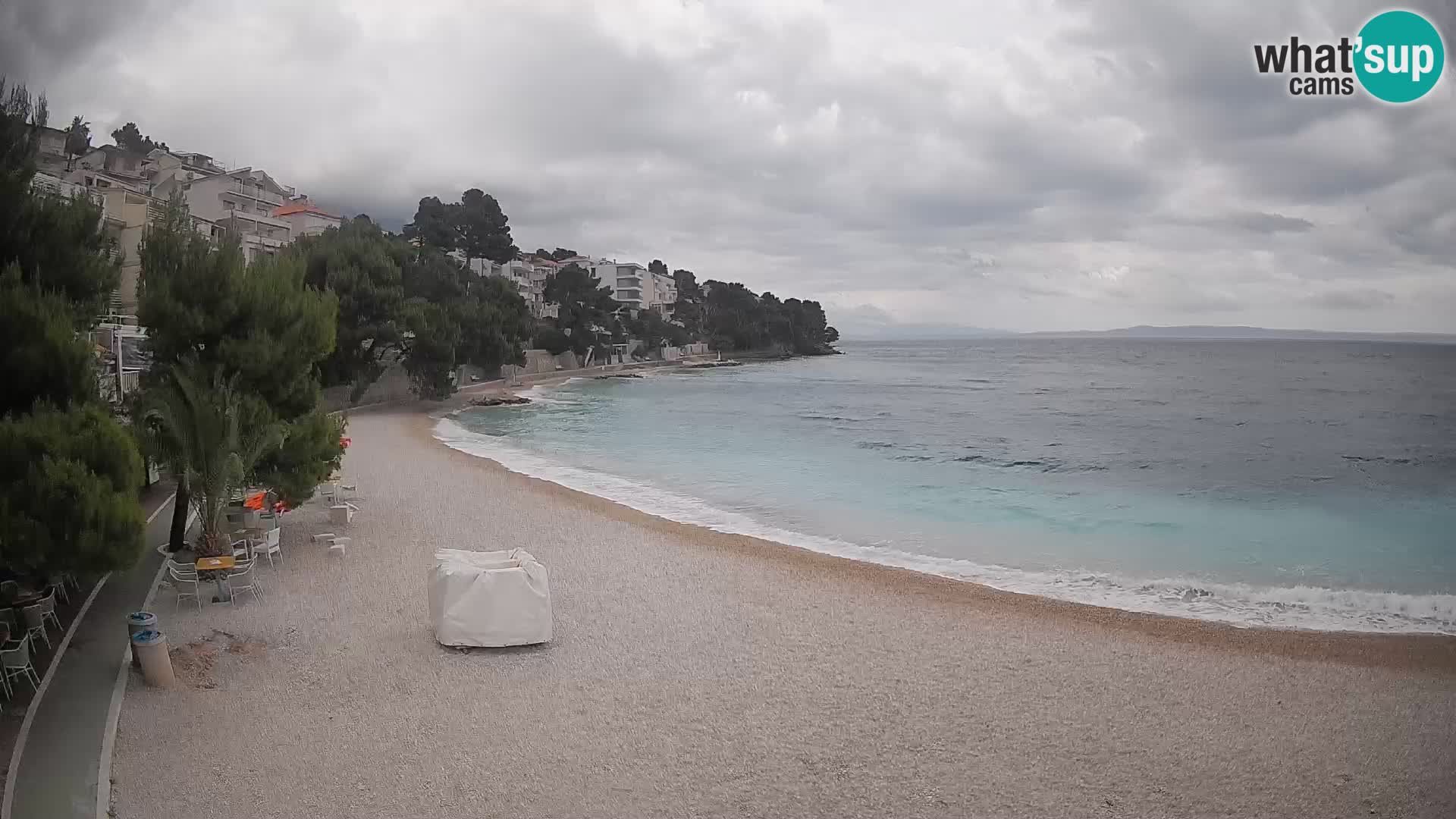 Spletna kamera Plaža Lučica Brela – Pogled v živo na Jadransko obalo