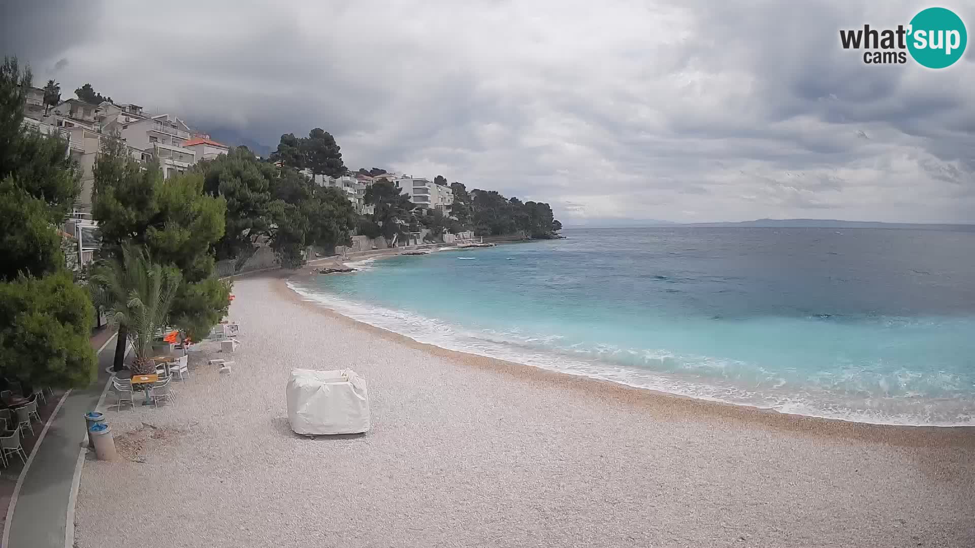 Webcam Lučica Strand Beach Brela – Liveblick von der Adriaküste