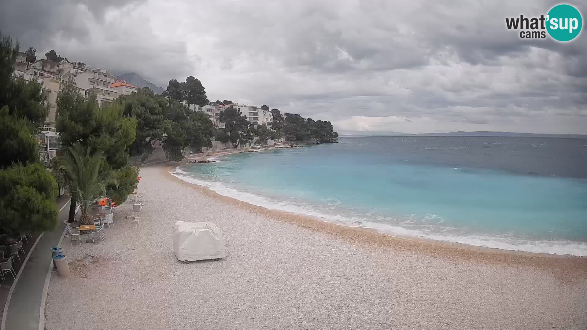Webcam Lučica Strand Beach Brela – Liveblick von der Adriaküste