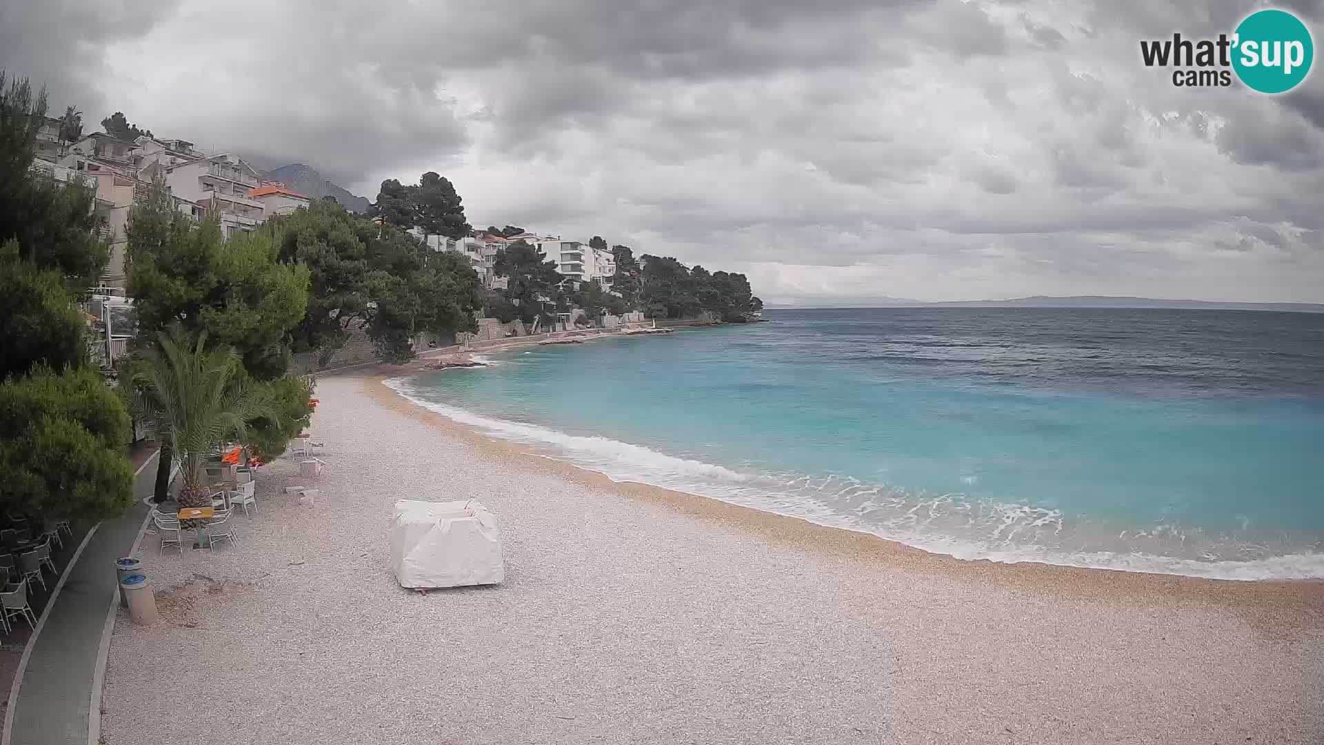 Webcam Lučica Strand Beach Brela – Liveblick von der Adriaküste