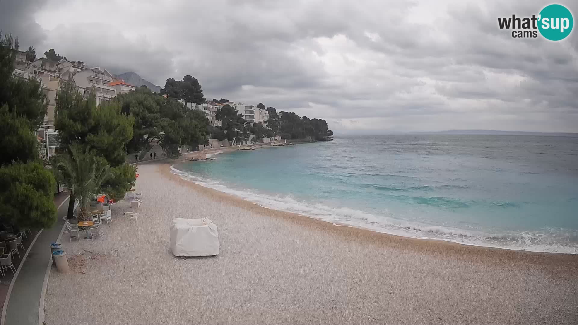 Webcam Lučica Strand Beach Brela – Liveblick von der Adriaküste