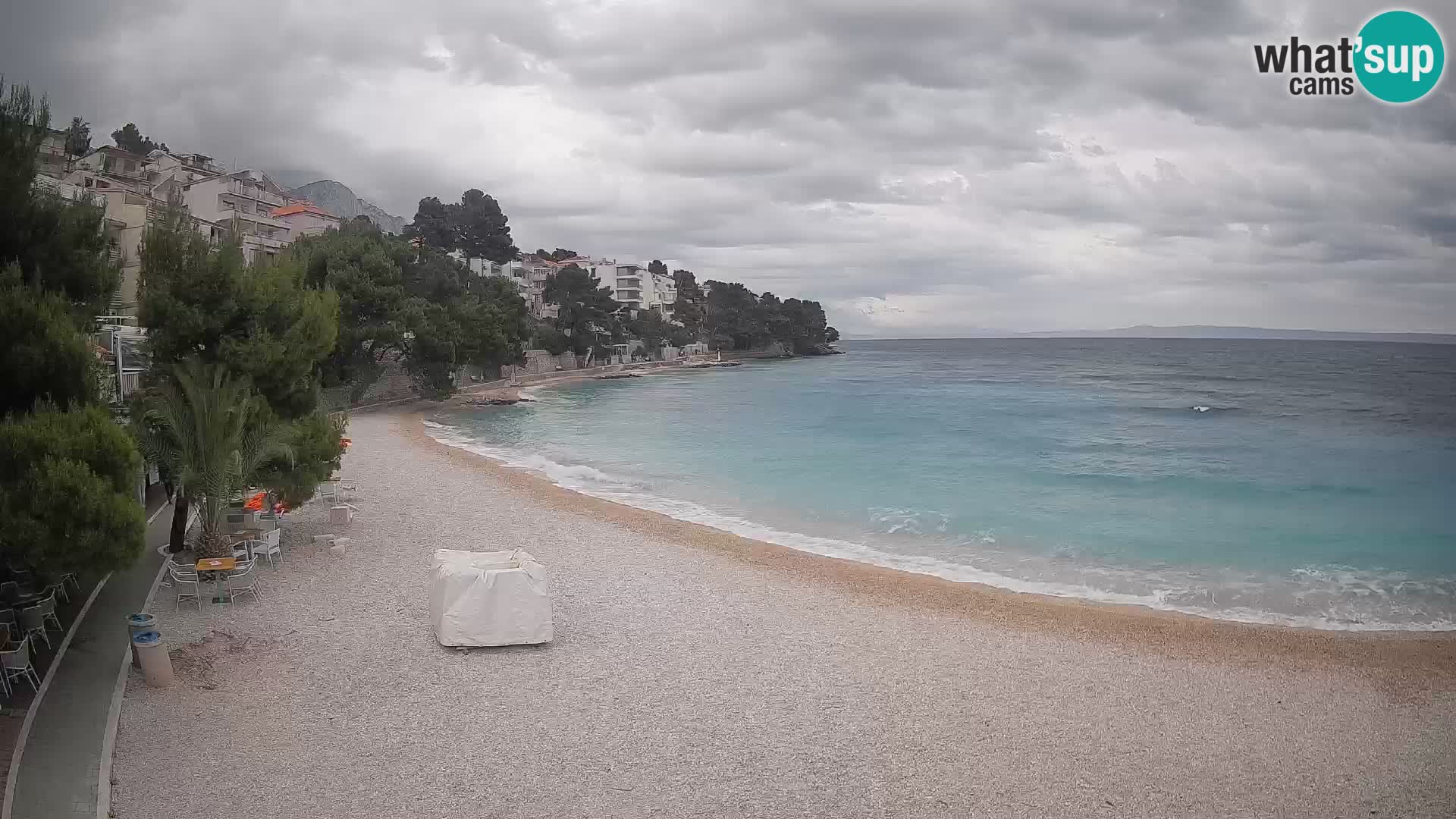 Webcam Spiaggia Lučica Brela – Vista live sulla costa adriatica