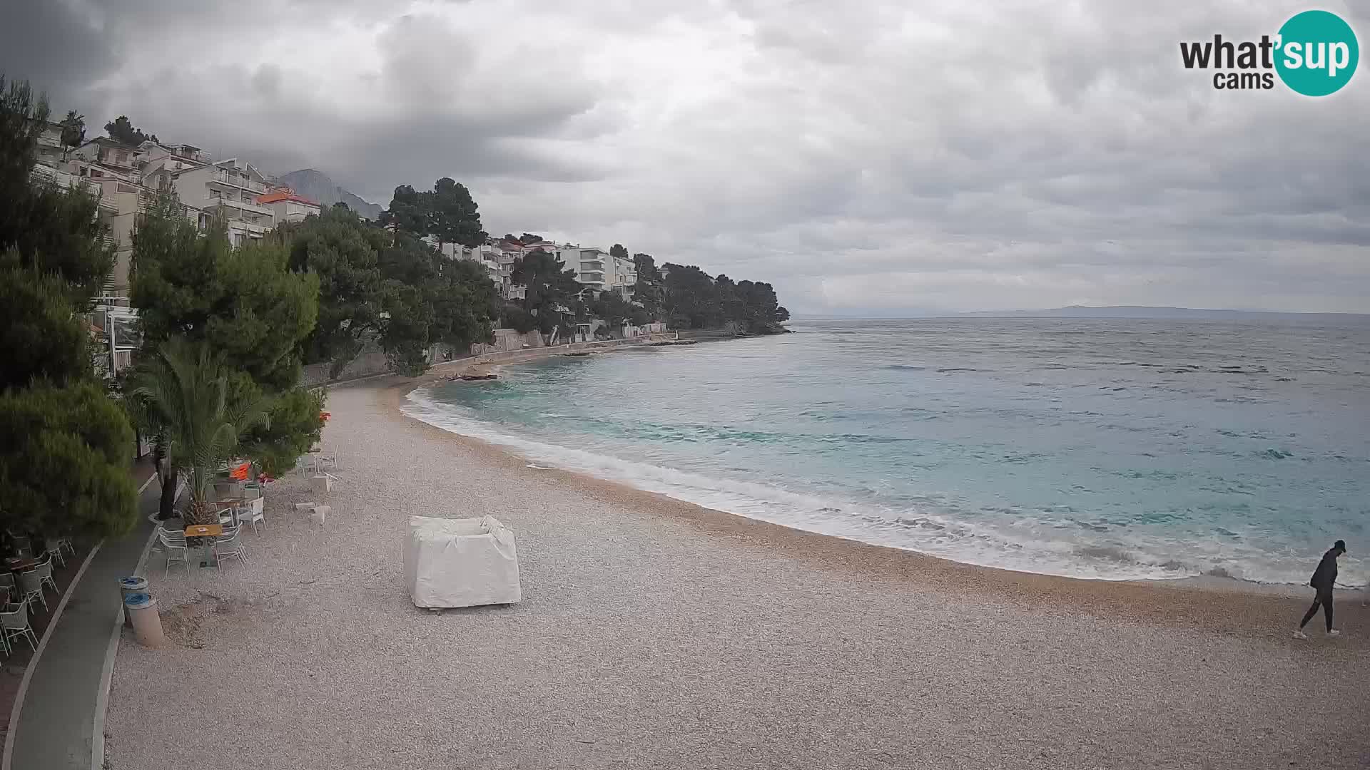 Webcam Lučica Strand Beach Brela – Liveblick von der Adriaküste