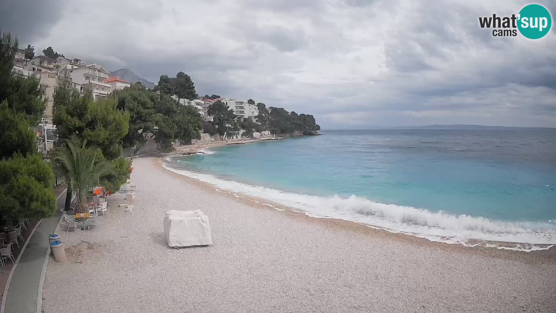Webcam Spiaggia Lučica Brela – Vista live sulla costa adriatica