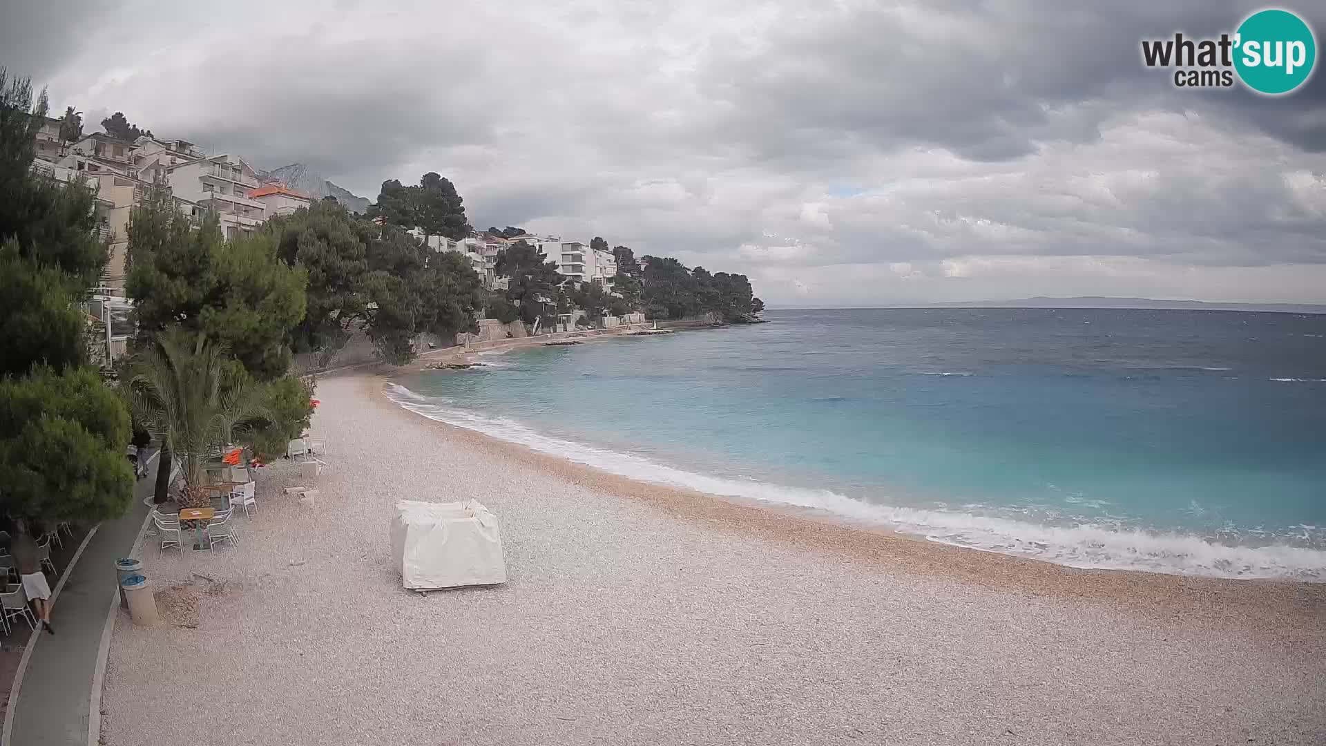 Spletna kamera Plaža Lučica Brela – Pogled v živo na Jadransko obalo