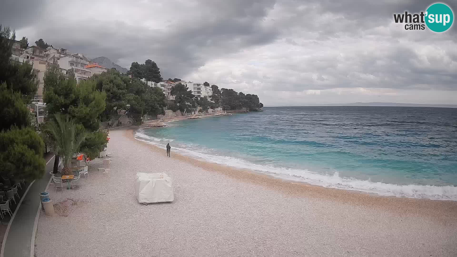 Webcam Lučica Strand Beach Brela – Liveblick von der Adriaküste