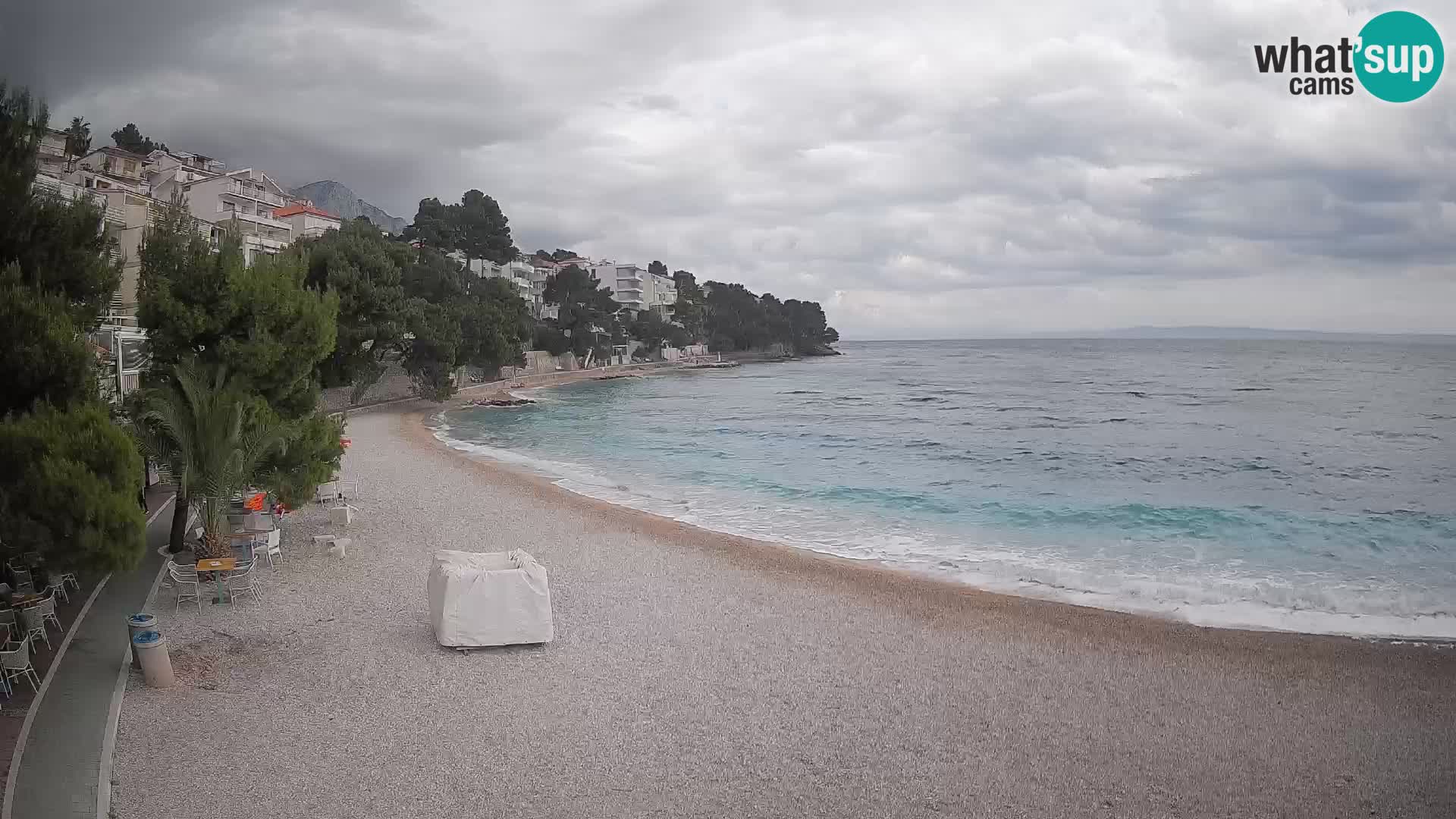 Webcam Plage Lučica Brela – Vue en direct sur la côte adriatique