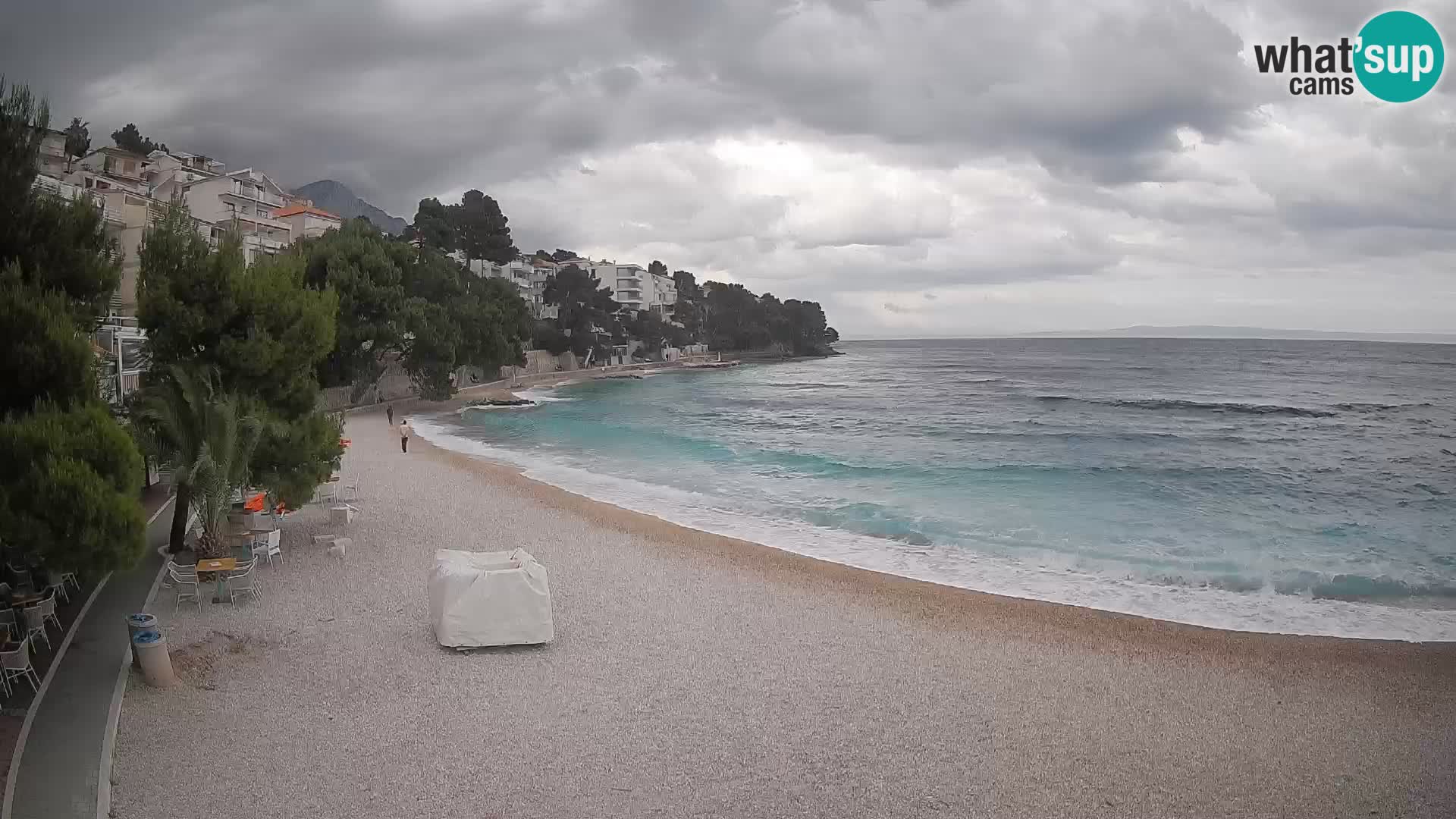 Webcam Plage Lučica Brela – Vue en direct sur la côte adriatique