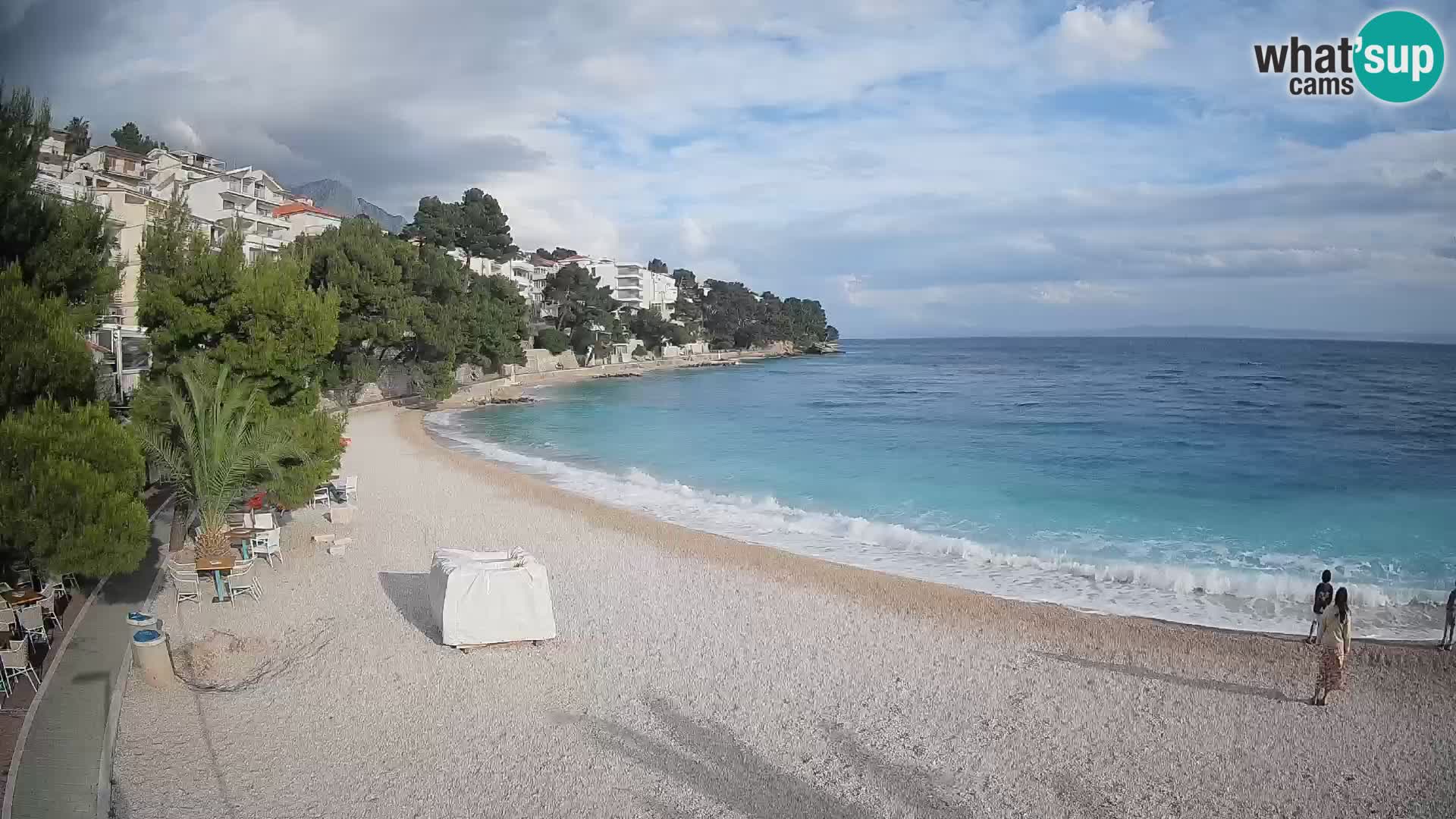 Spletna kamera Plaža Lučica Brela – Pogled v živo na Jadransko obalo