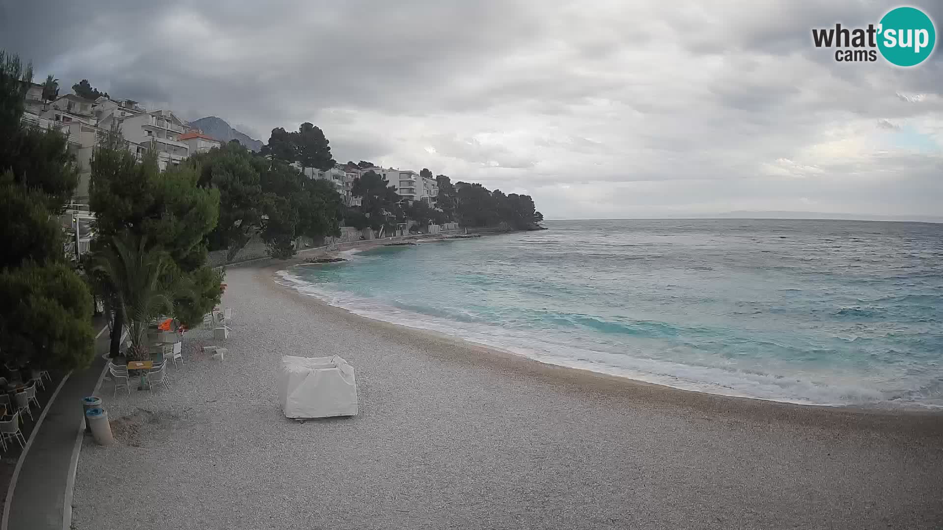 Webcam Spiaggia Lučica Brela – Vista live sulla costa adriatica