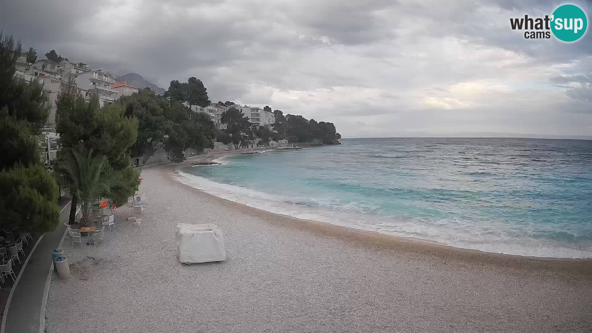 Spletna kamera Plaža Lučica Brela – Pogled v živo na Jadransko obalo