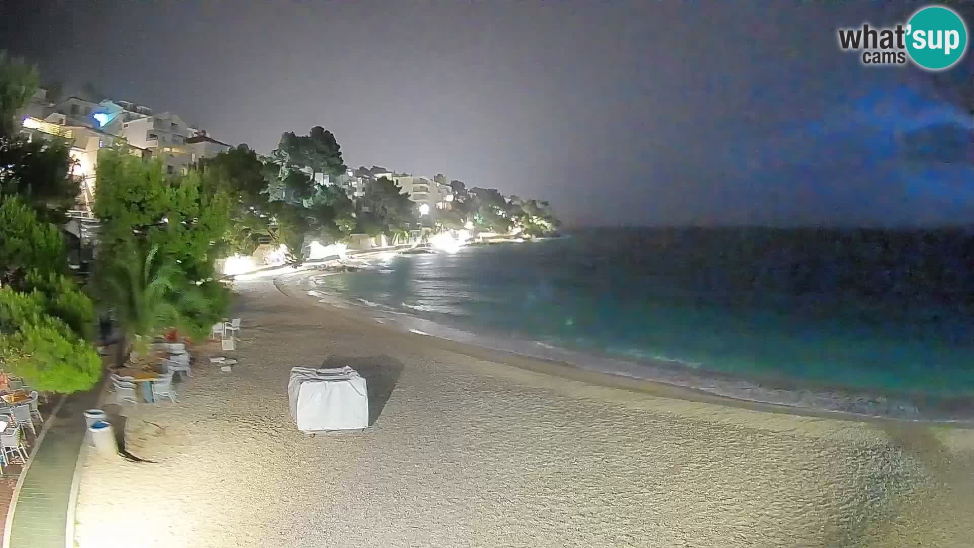 Webcam Lučica Strand Beach Brela – Liveblick von der Adriaküste
