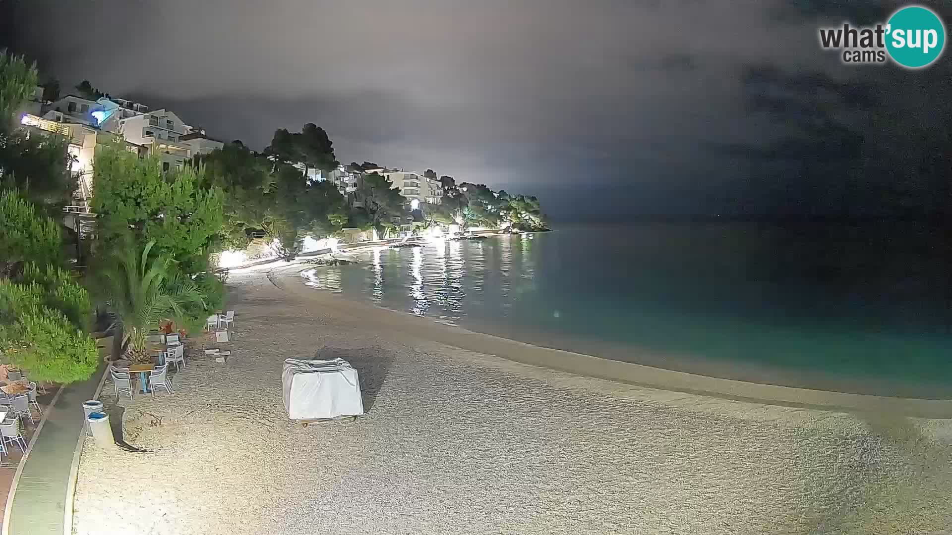Web kamera Plaža Lučica Brela – Pogled uživo na jadransku obalu