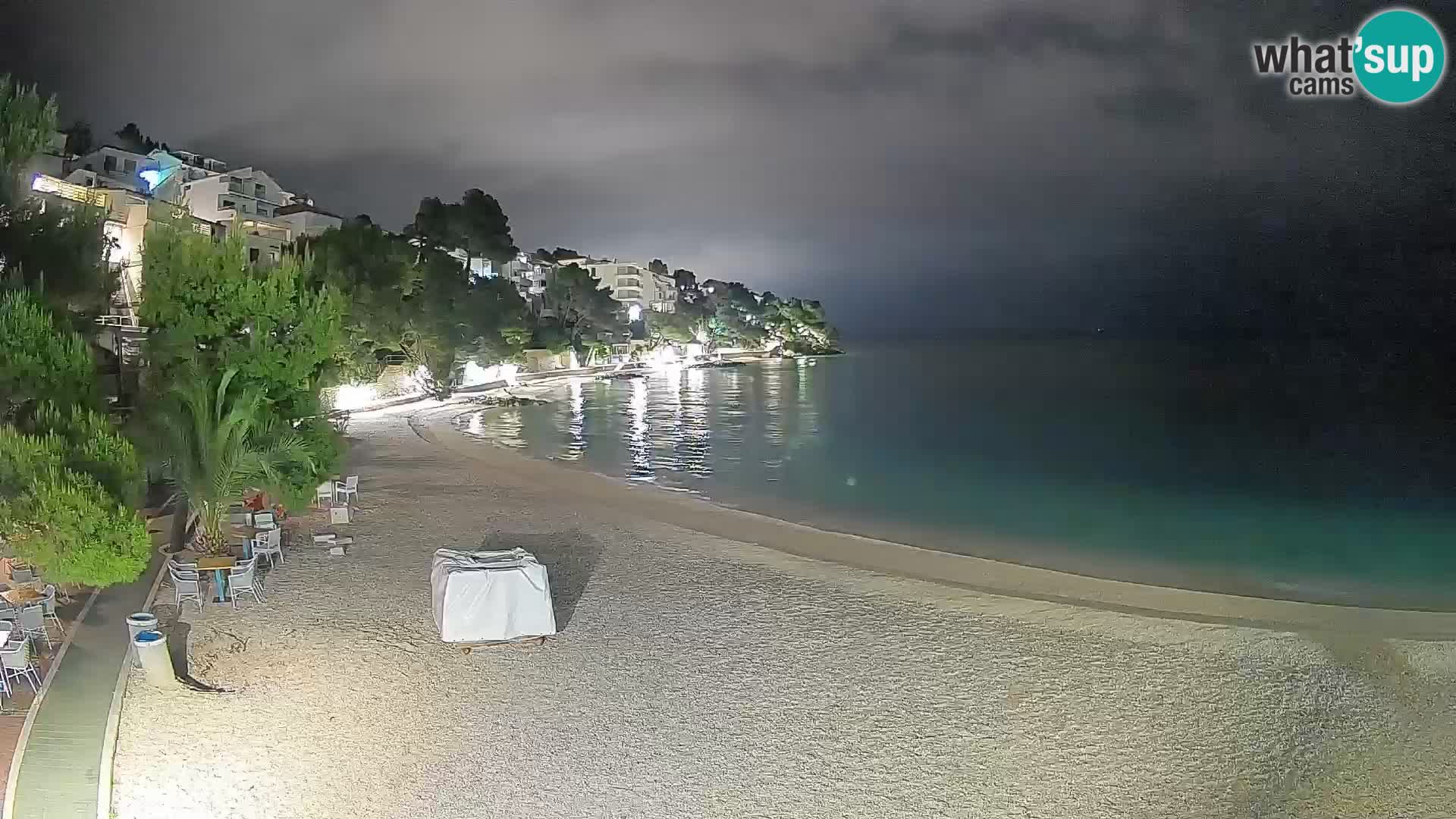 Spletna kamera Plaža Lučica Brela – Pogled v živo na Jadransko obalo