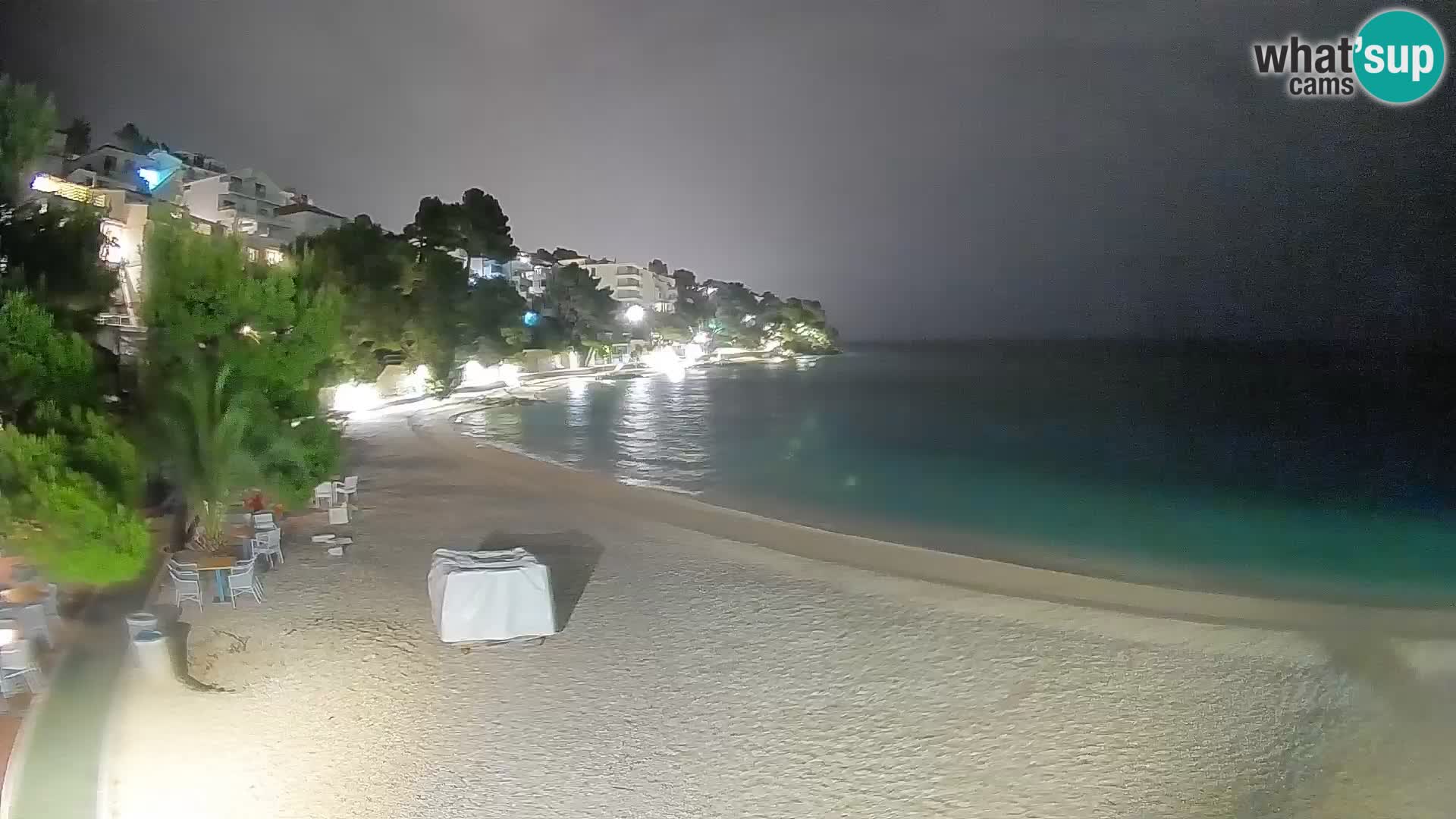 Web kamera Plaža Lučica Brela – Pogled uživo na jadransku obalu