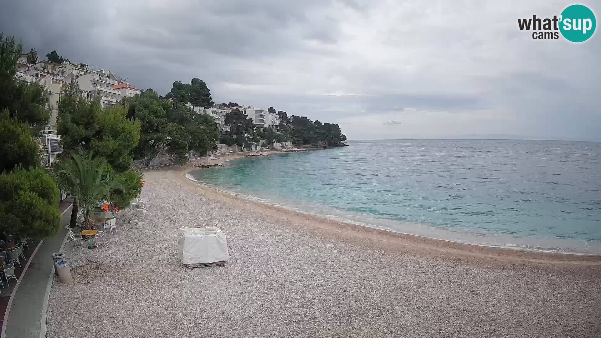 Webcam Plage Lučica Brela – Vue en direct sur la côte adriatique