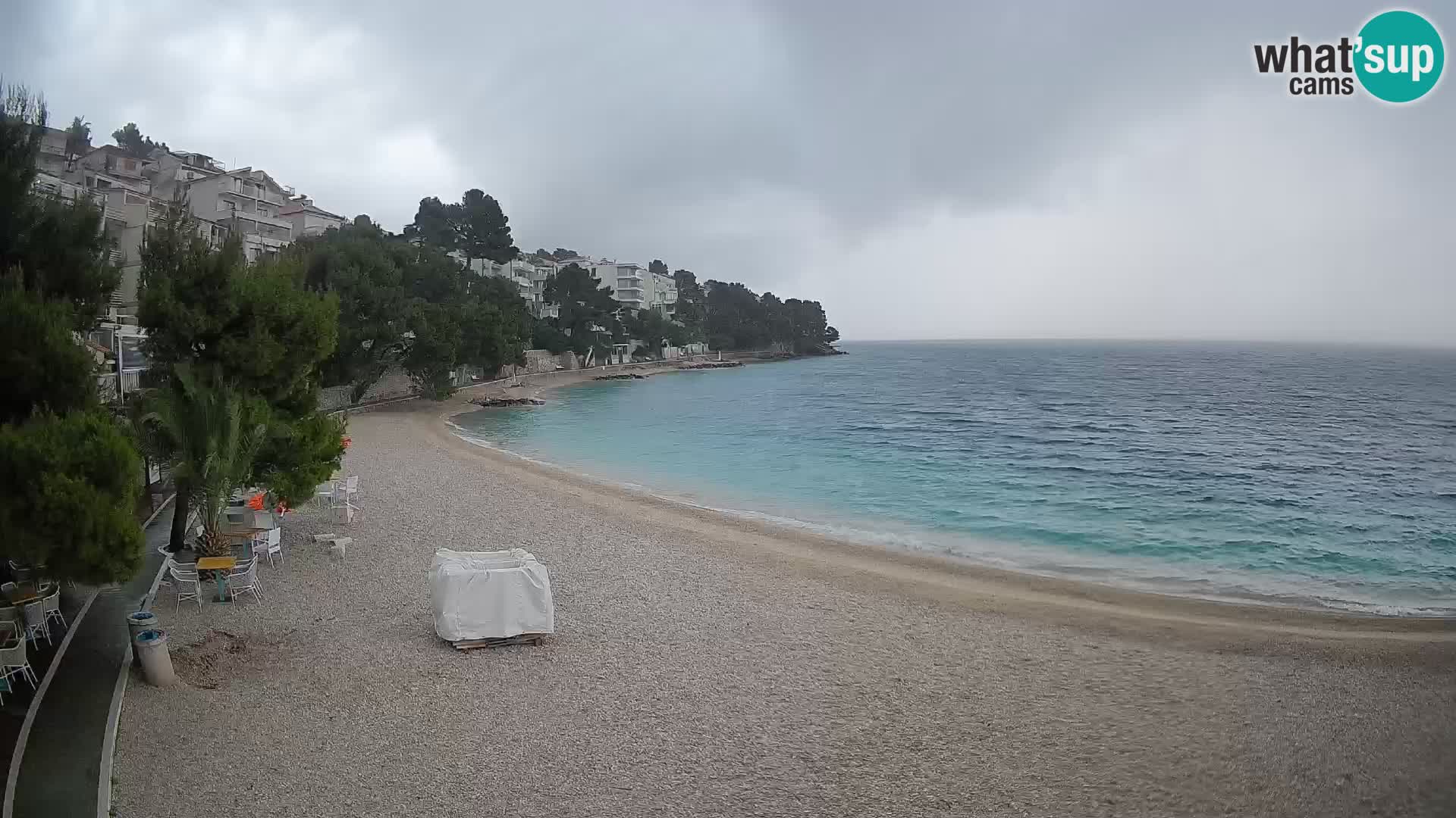 Spletna kamera Plaža Lučica Brela – Pogled v živo na Jadransko obalo
