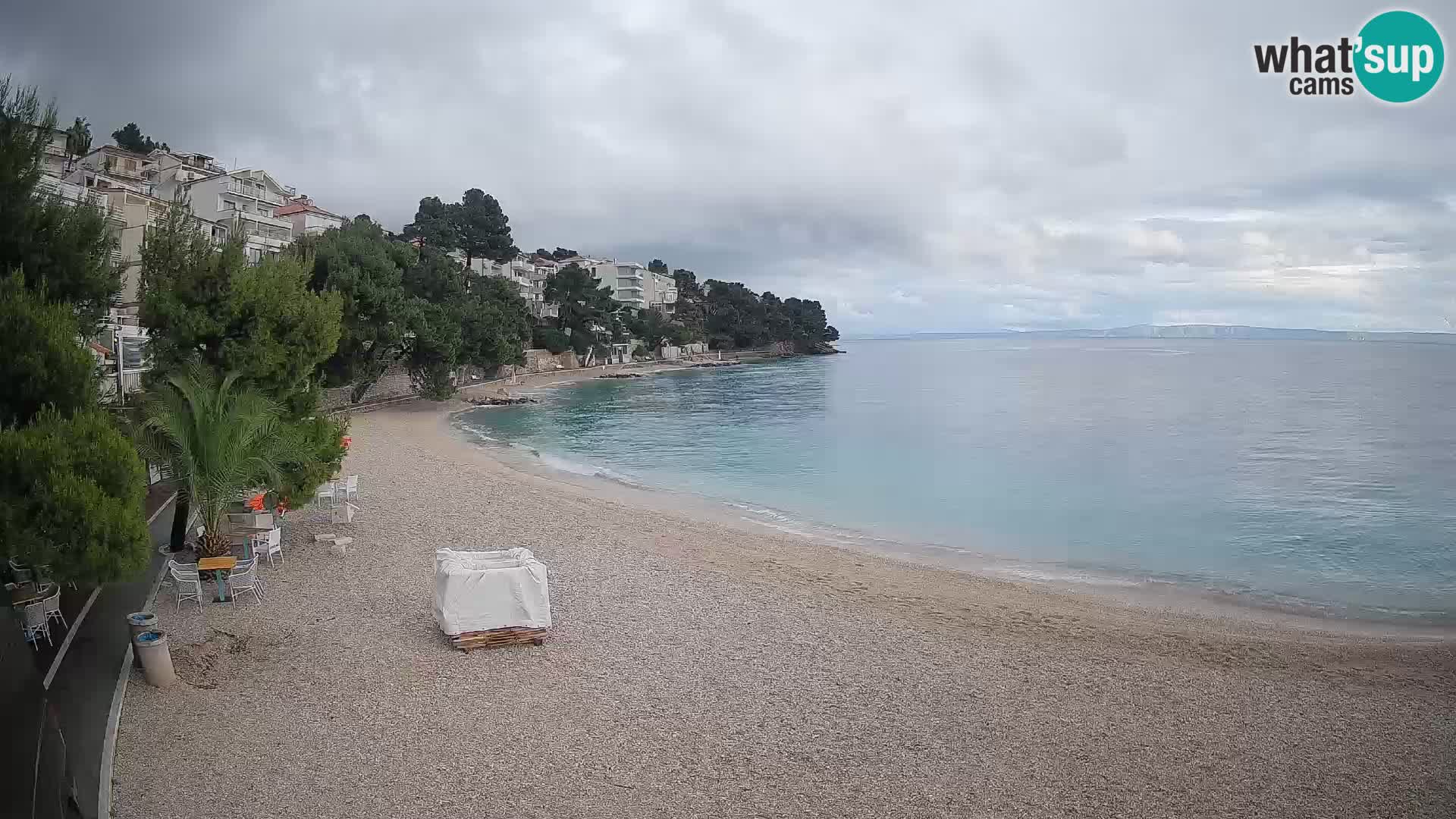 Webcam Plage Lučica Brela – Vue en direct sur la côte adriatique