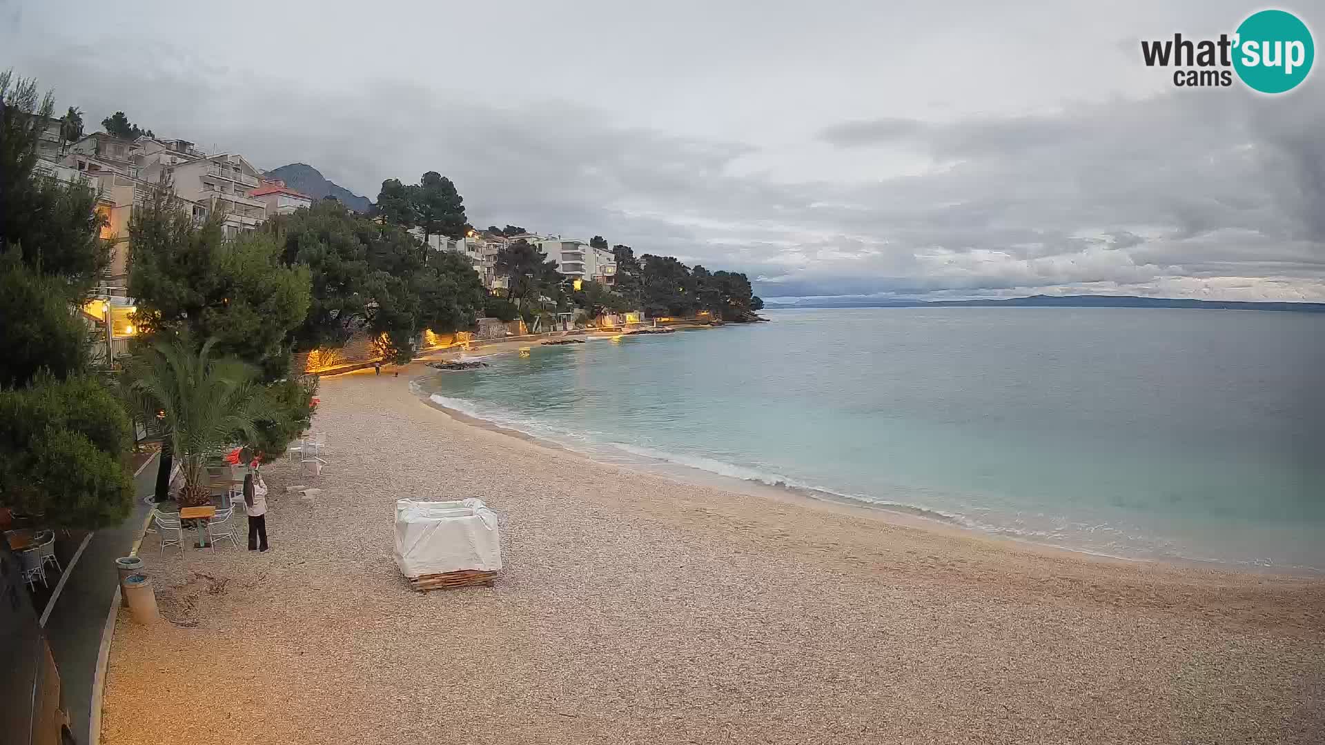 Webcam Lučica Strand Beach Brela – Liveblick von der Adriaküste