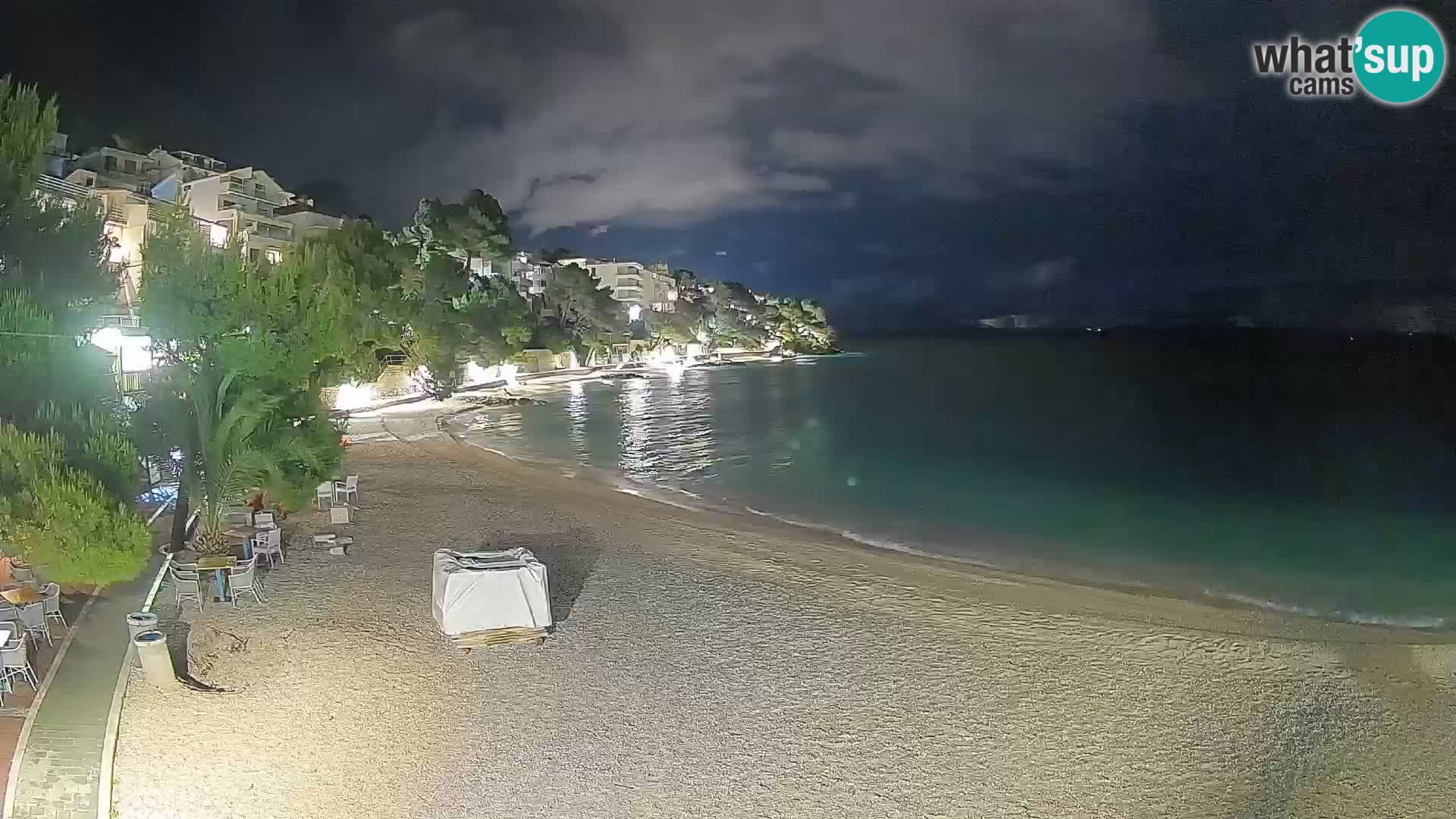 Webcam Plage Lučica Brela – Vue en direct sur la côte adriatique