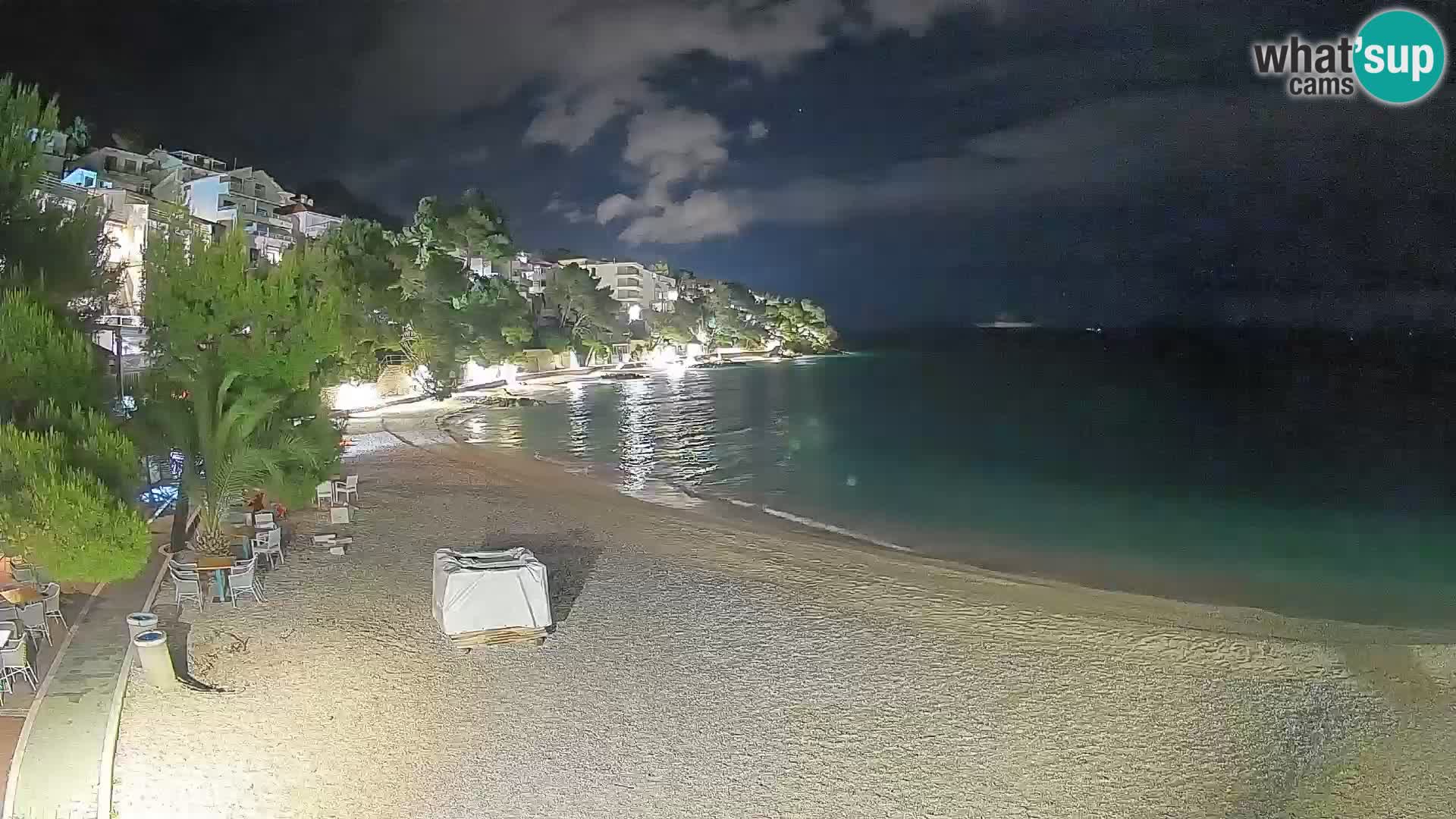 Webcam Lučica Strand Beach Brela – Liveblick von der Adriaküste
