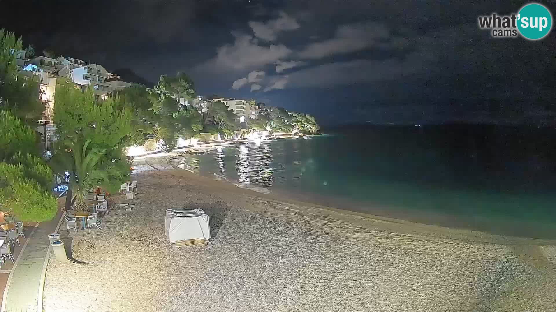 Webcam Lučica Strand Beach Brela – Liveblick von der Adriaküste