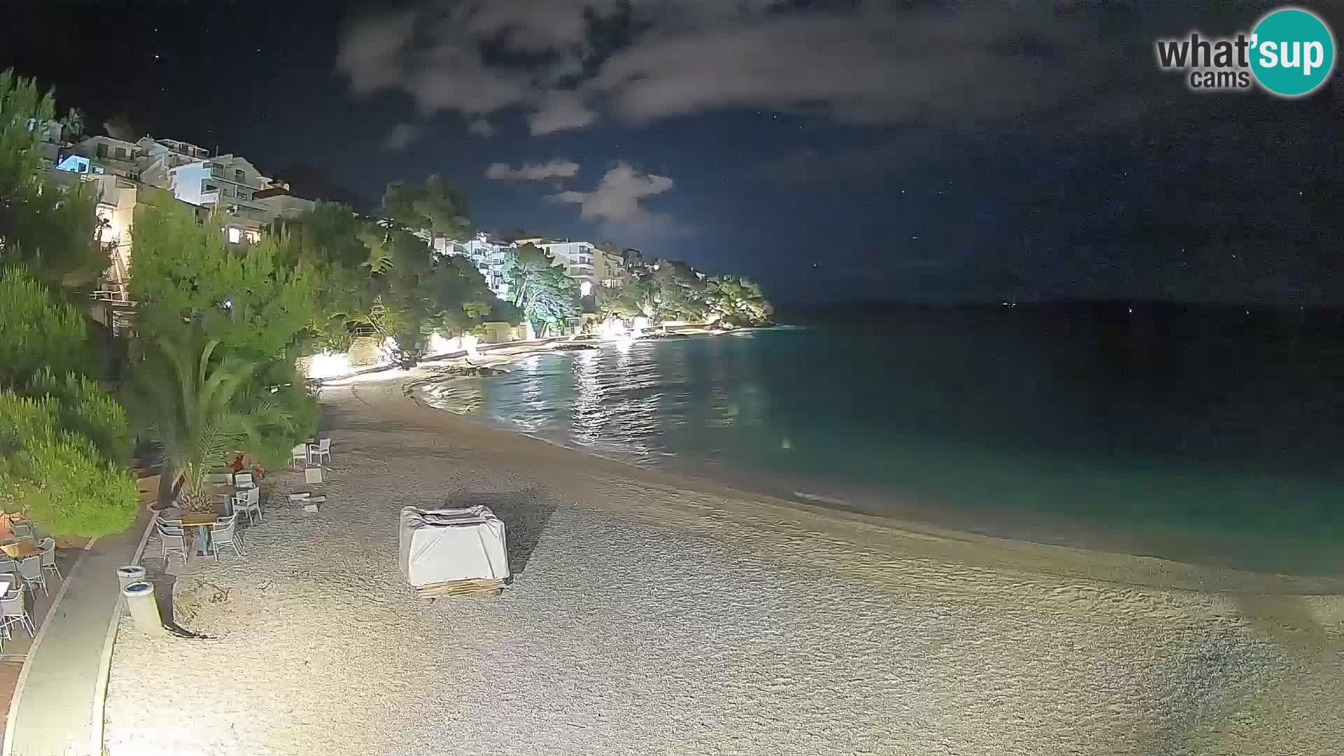 Web kamera Plaža Lučica Brela – Pogled uživo na jadransku obalu