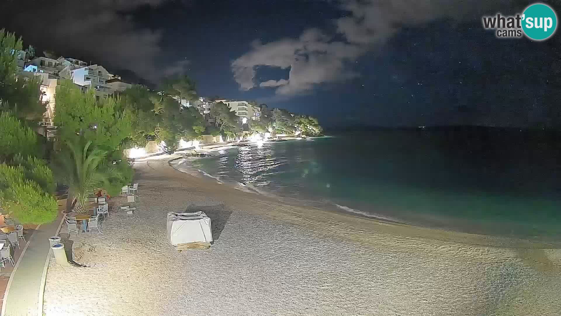 Webcam Lučica Strand Beach Brela – Liveblick von der Adriaküste