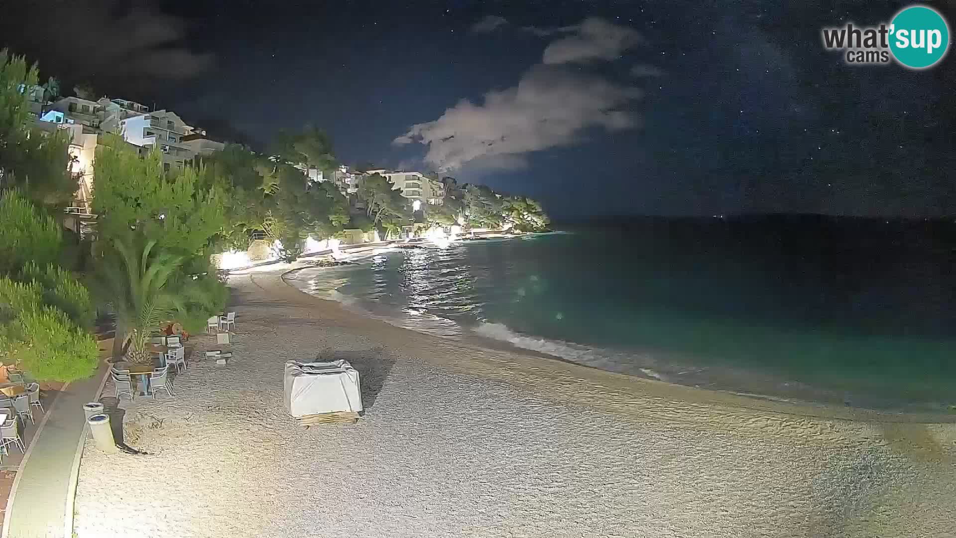Webcam Lučica Strand Beach Brela – Liveblick von der Adriaküste