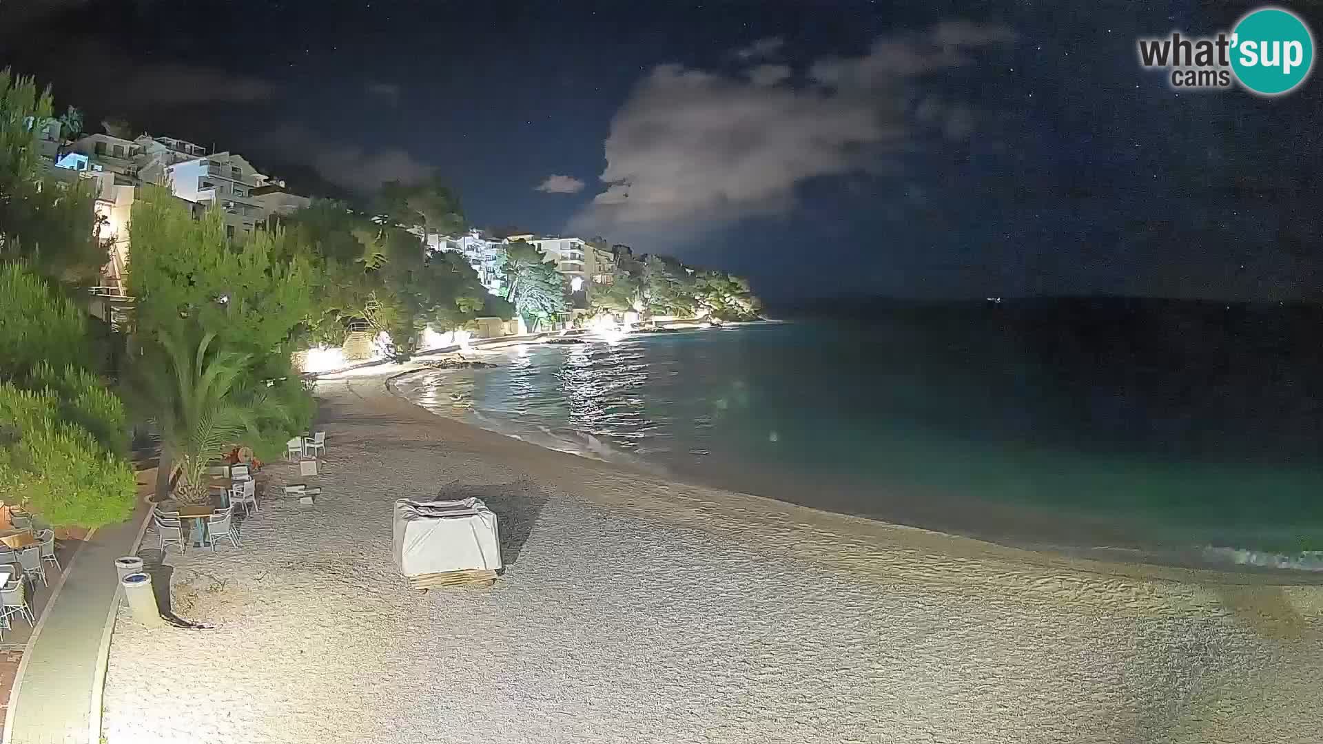 Spletna kamera Plaža Lučica Brela – Pogled v živo na Jadransko obalo