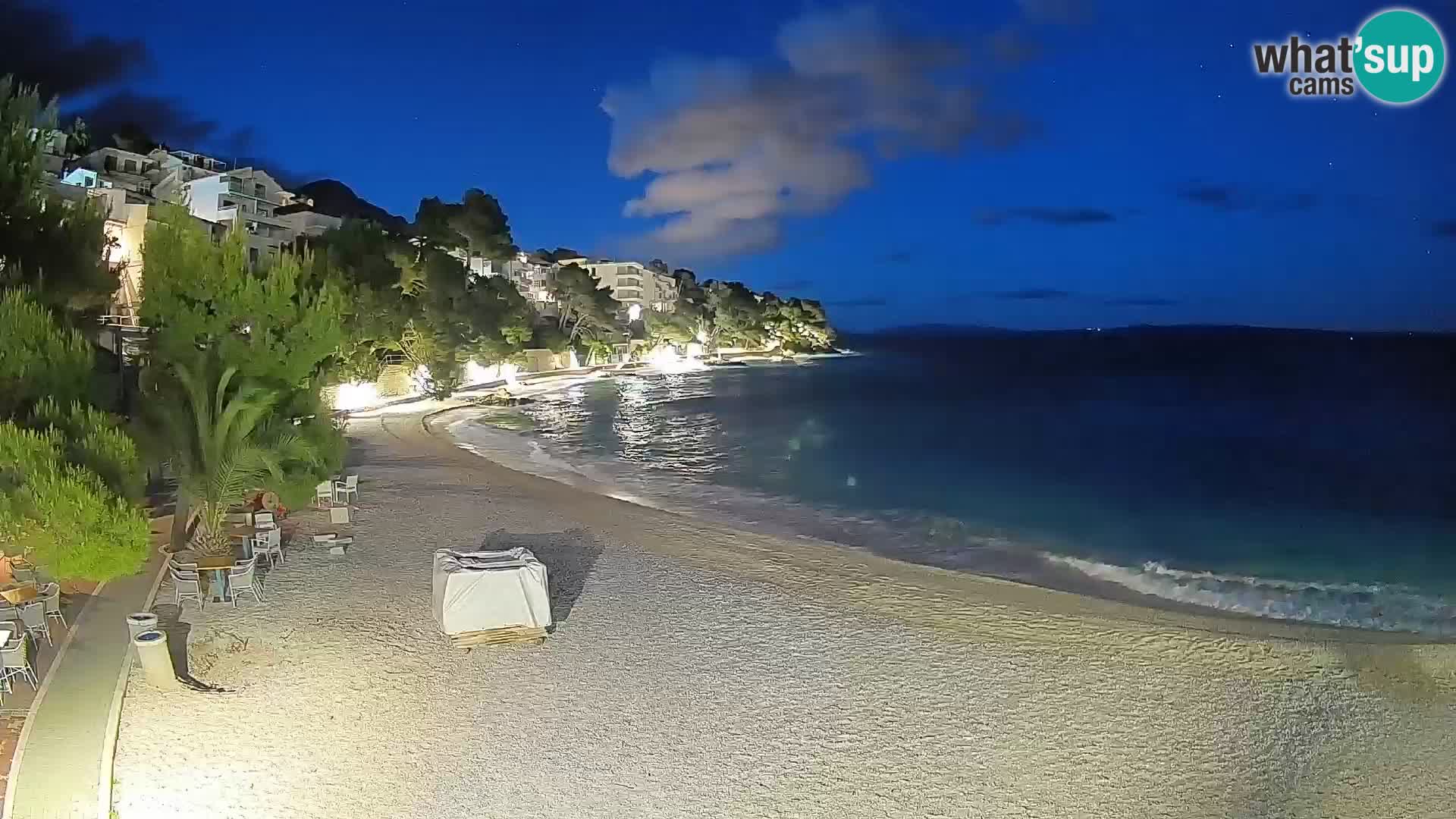 Webcam Plage Lučica Brela – Vue en direct sur la côte adriatique