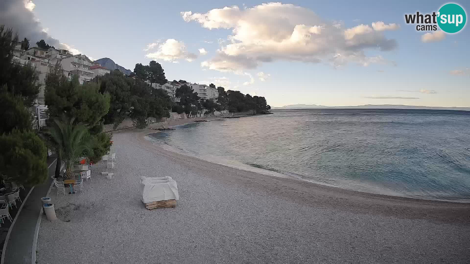 Webcam Playa Lučica Brela – Vista en directo de la costa adriática