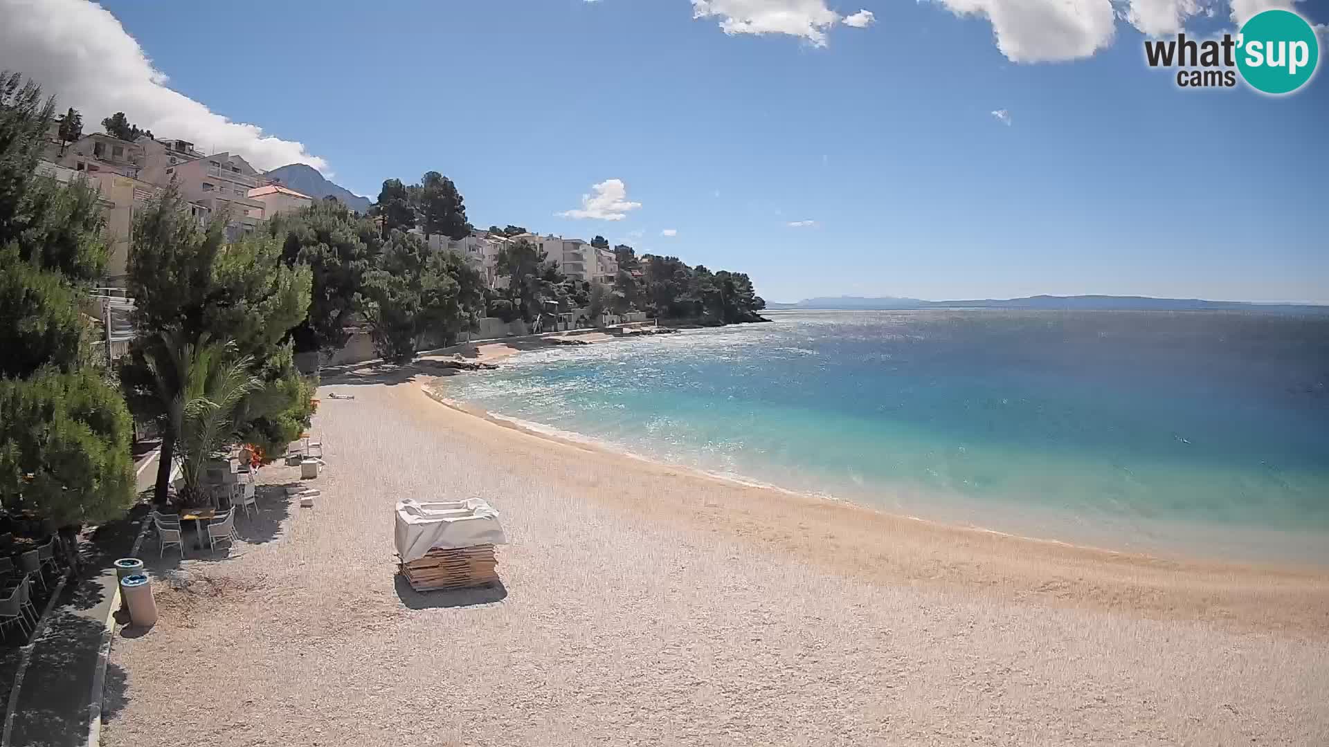 Webcam Plage Lučica Brela – Vue en direct sur la côte adriatique