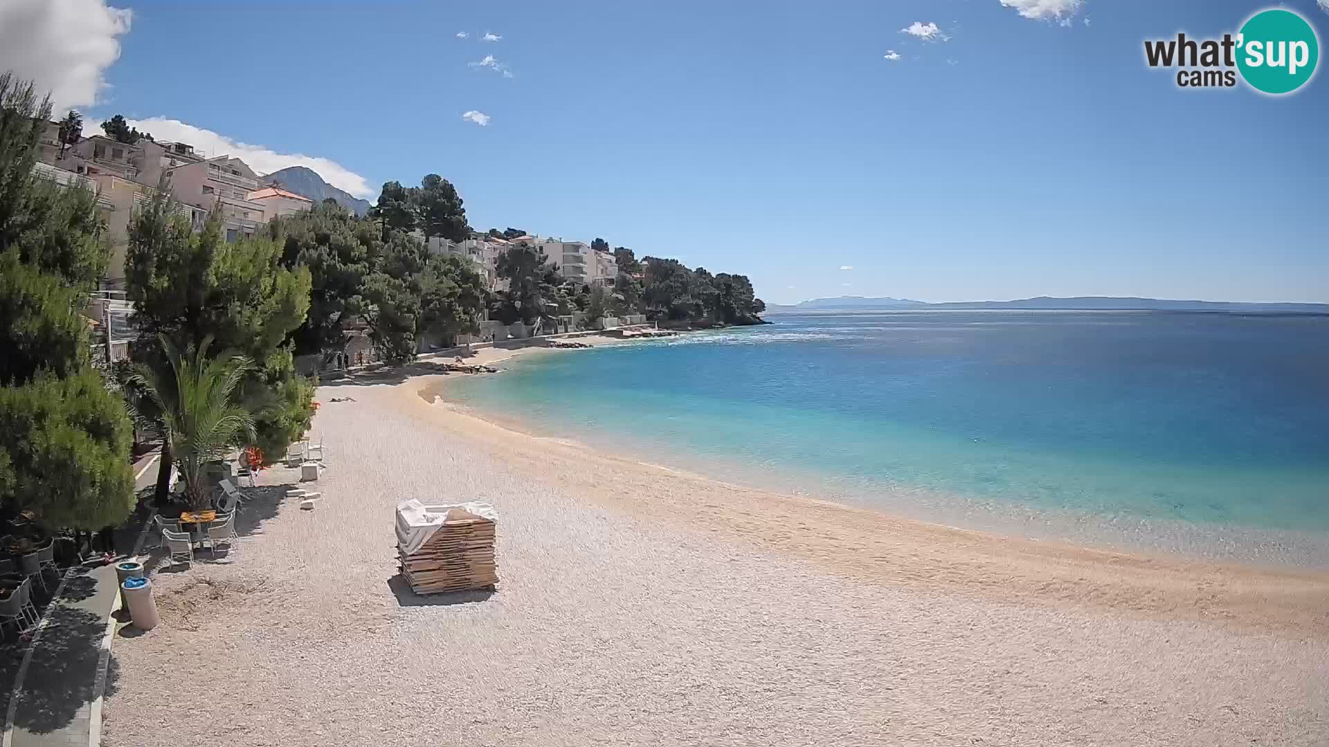 Webcam Lučica Strand Beach Brela – Liveblick von der Adriaküste