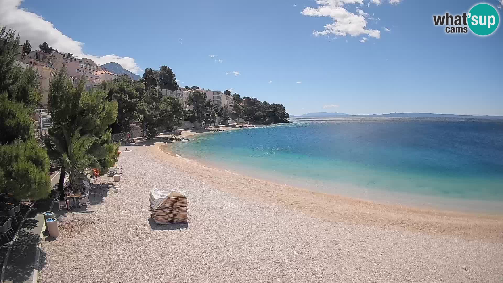 Webcam Spiaggia Lučica Brela – Vista live sulla costa adriatica