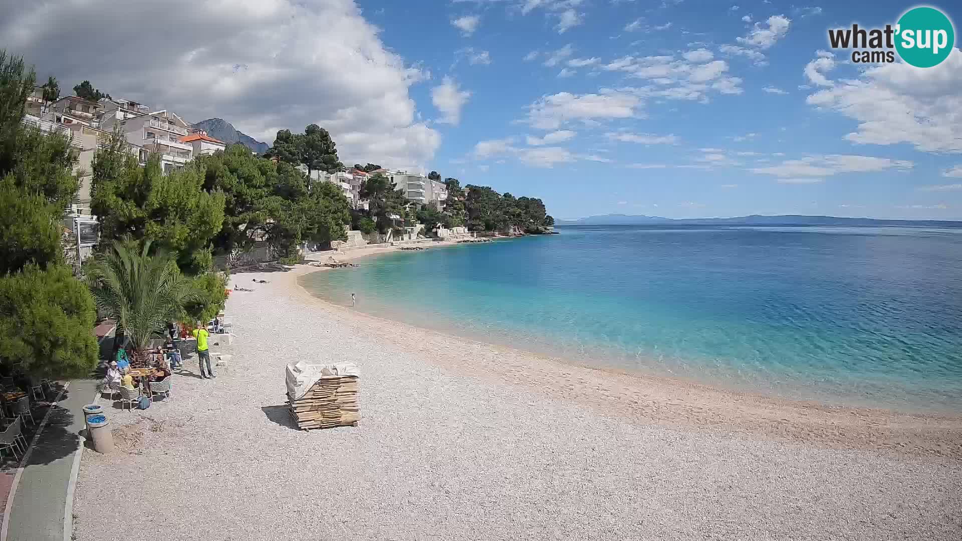 Webcam Plage Lučica Brela – Vue en direct sur la côte adriatique