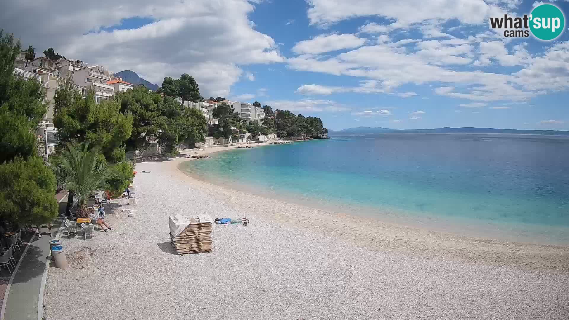 Webcam Plage Lučica Brela – Vue en direct sur la côte adriatique